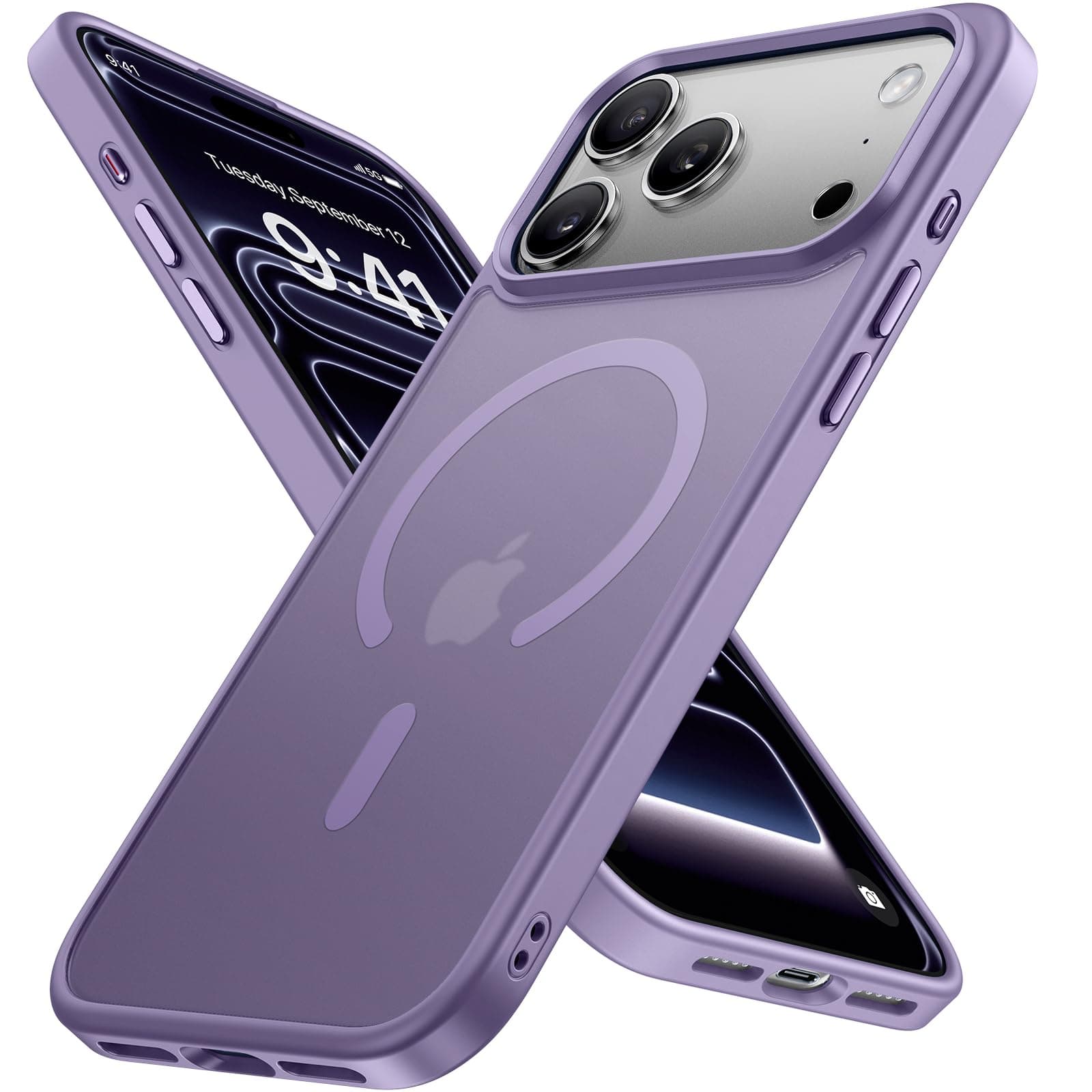 Miracase für iPhone 17 Pro Hülle für Magsafe [TOP Militärschutz & Magnetkraft] Stoßfest Kratzfest mit Samtiger Haptik Extrem Langlebig Handyhülle für iPhone 17 Pro 6,3", Matt-Lavendel