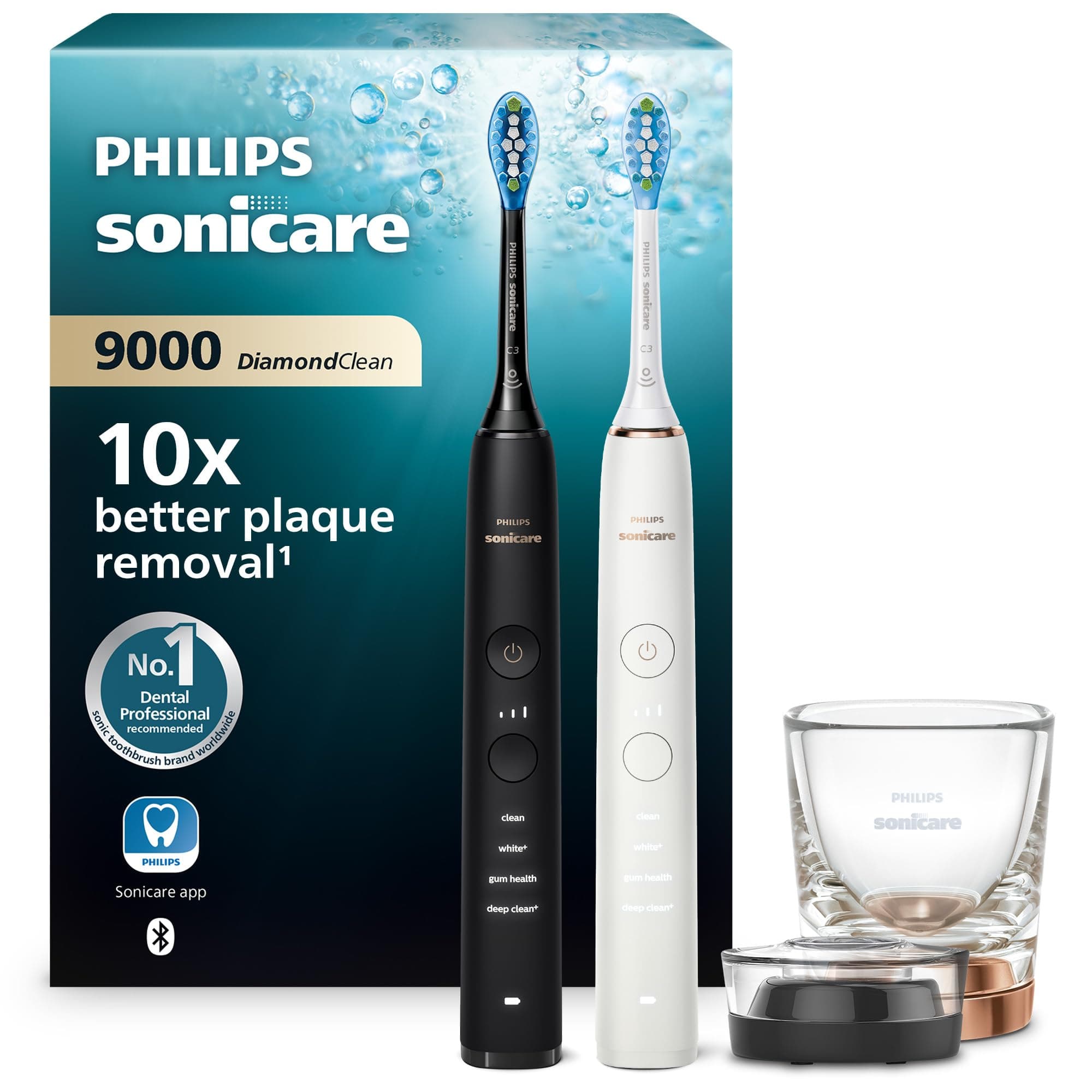 Philips Toothbrush HX9914 57 Sonicare DiamondClean 9000 2nd handle black Schwarz and white (HX9914/57)