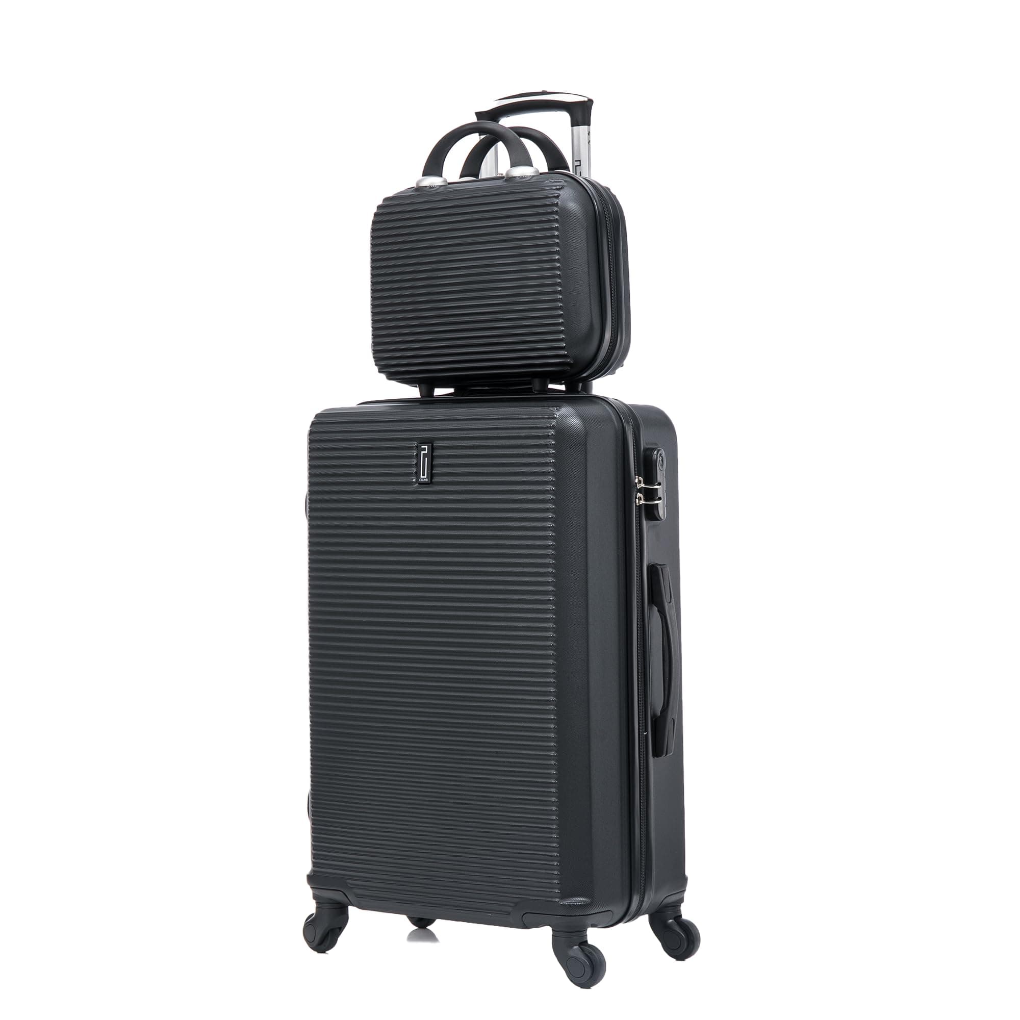 CELIMS - Valise Moyenne Taille Rigide 4 Roues 65 cm avec Vanity | Valise Soute 20kg |Abs Légère | Serrure Intégrée | Bagage de Voyage | Noir
