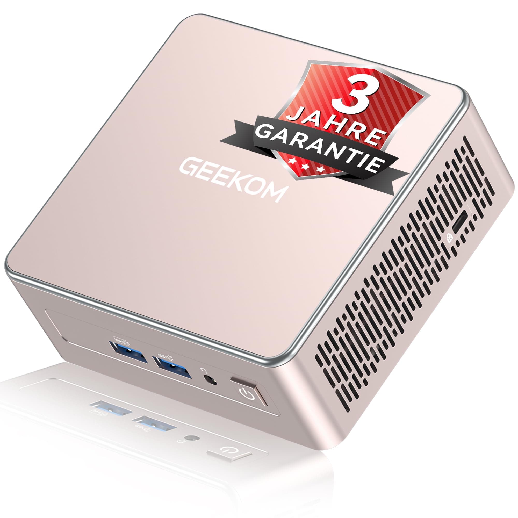 GEEKOM Mini PC A5 mit AMD Ryzen 5 7430U,16GB RAM(Erweiterbar, nicht LPDDR) 512GB SSD, Windows 11 Pro Ultra-leiser Kompakter Desktop-PC mit Dual HDMI 8K-Ausgang & SD-Kartensteckplatz, für Business/Büro
