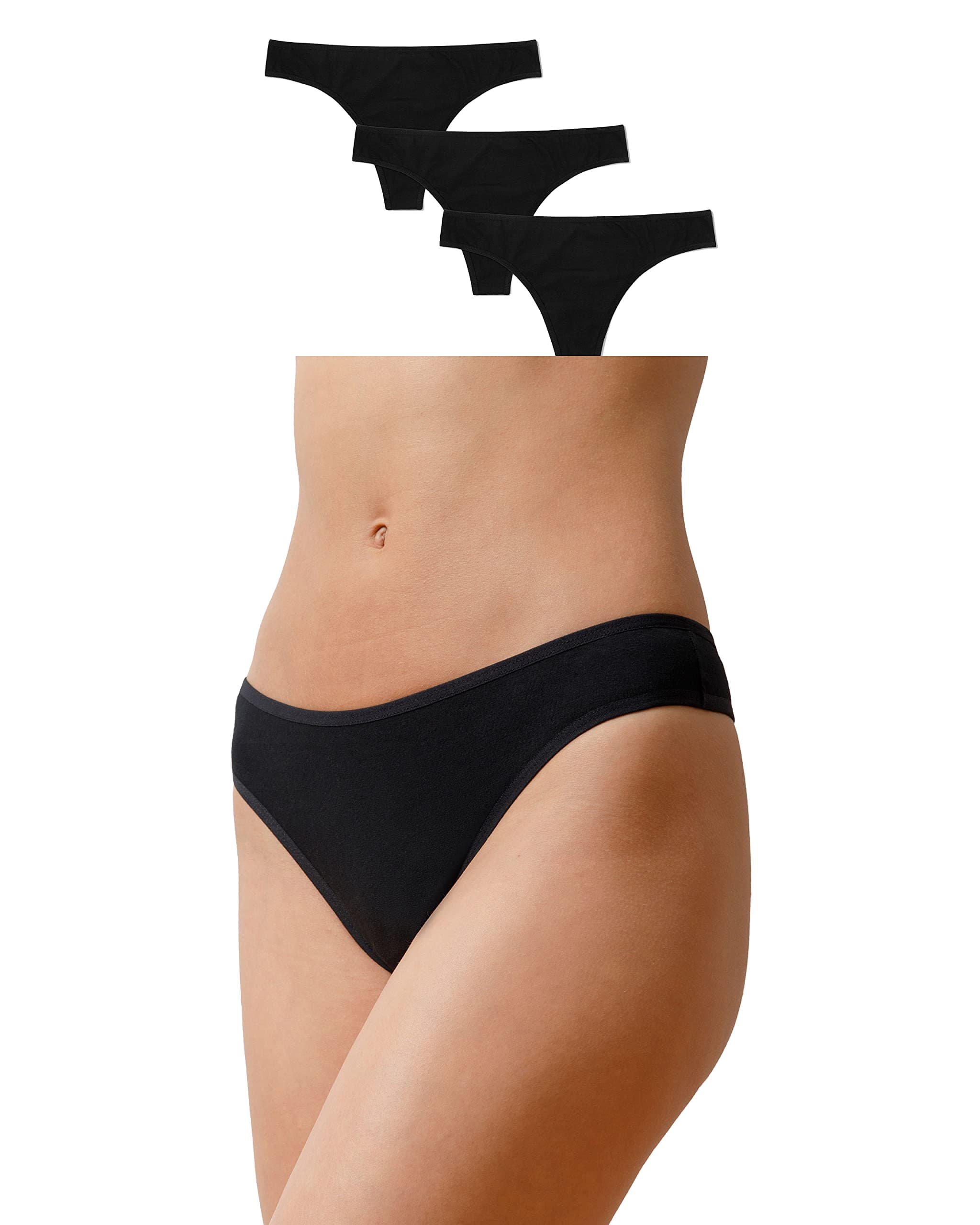 Snocks Tanga Damen aus Bio-Baumwolle (3er Pack) - String Damen Klassisches Design - Angenehmes Tragegefühl ohne Einschneiden - Unsichtbare Unterwäsche im Alltag