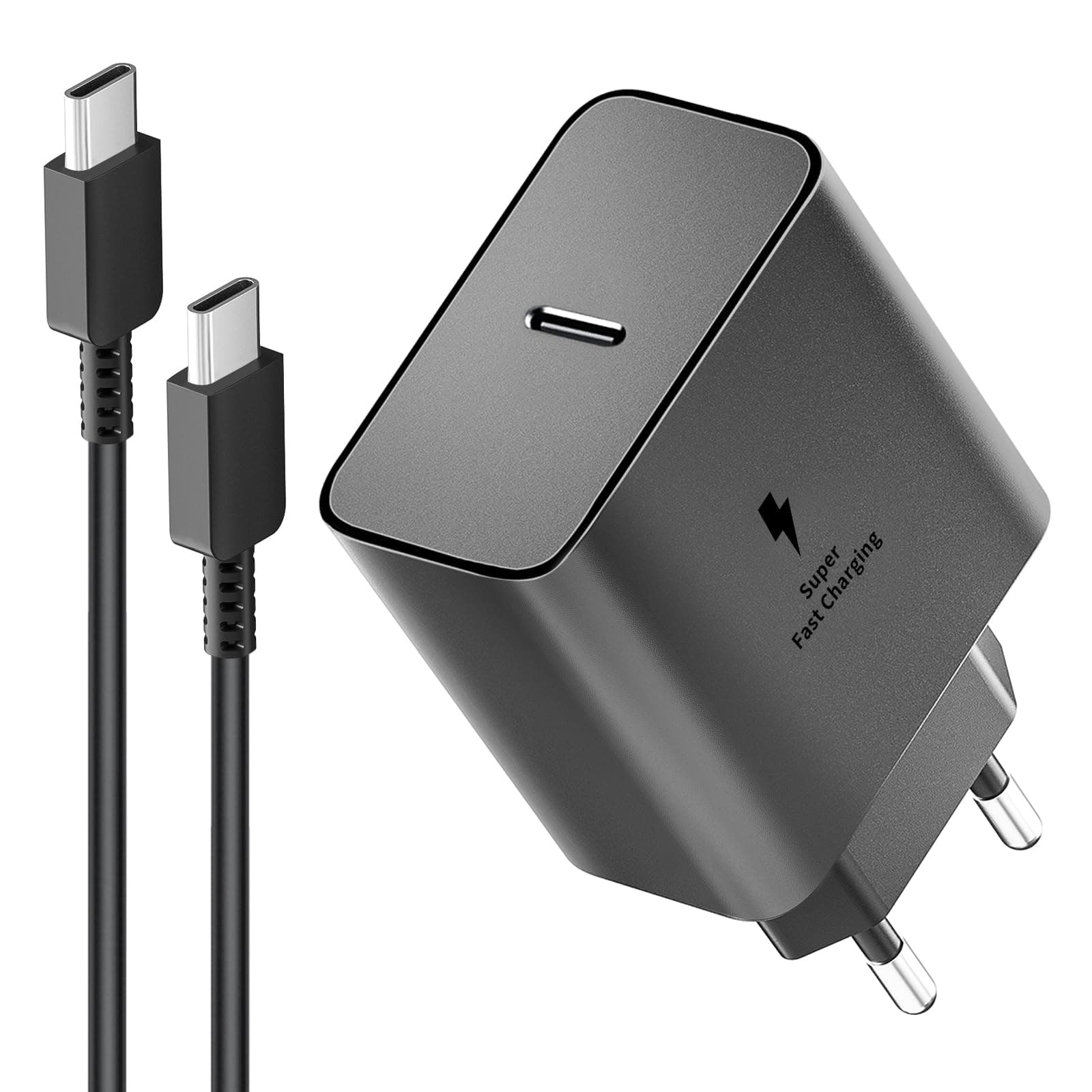 45W USB C Caricatore Caricabatterie Rapido Caricabatterie Sumsamg Veloce con 2M Cavo per Samsung Galaxy S26 S25 S24 S23 S23+ /S23 Ultra /S22/S21/S20/Note20/A73/A53/S10 Tipo C Spina Ricarica Adattatore