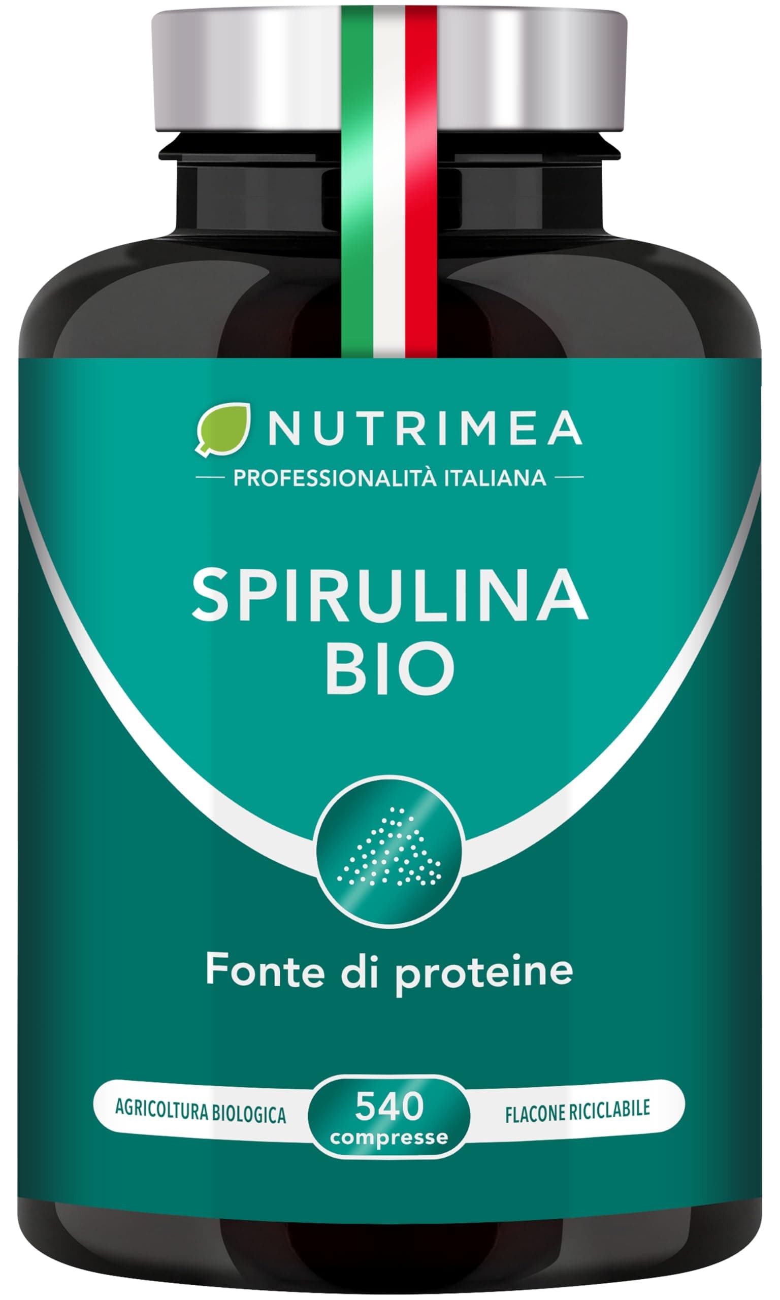 SPIRULINA BIOLOGICA PURA | 540 Compresse | 1500 mg | Ricca di Proteine, Ficocianina, Vitamine e Minerali | Energia e Difese Immunitarie | 100% Naturale | Nutrimea