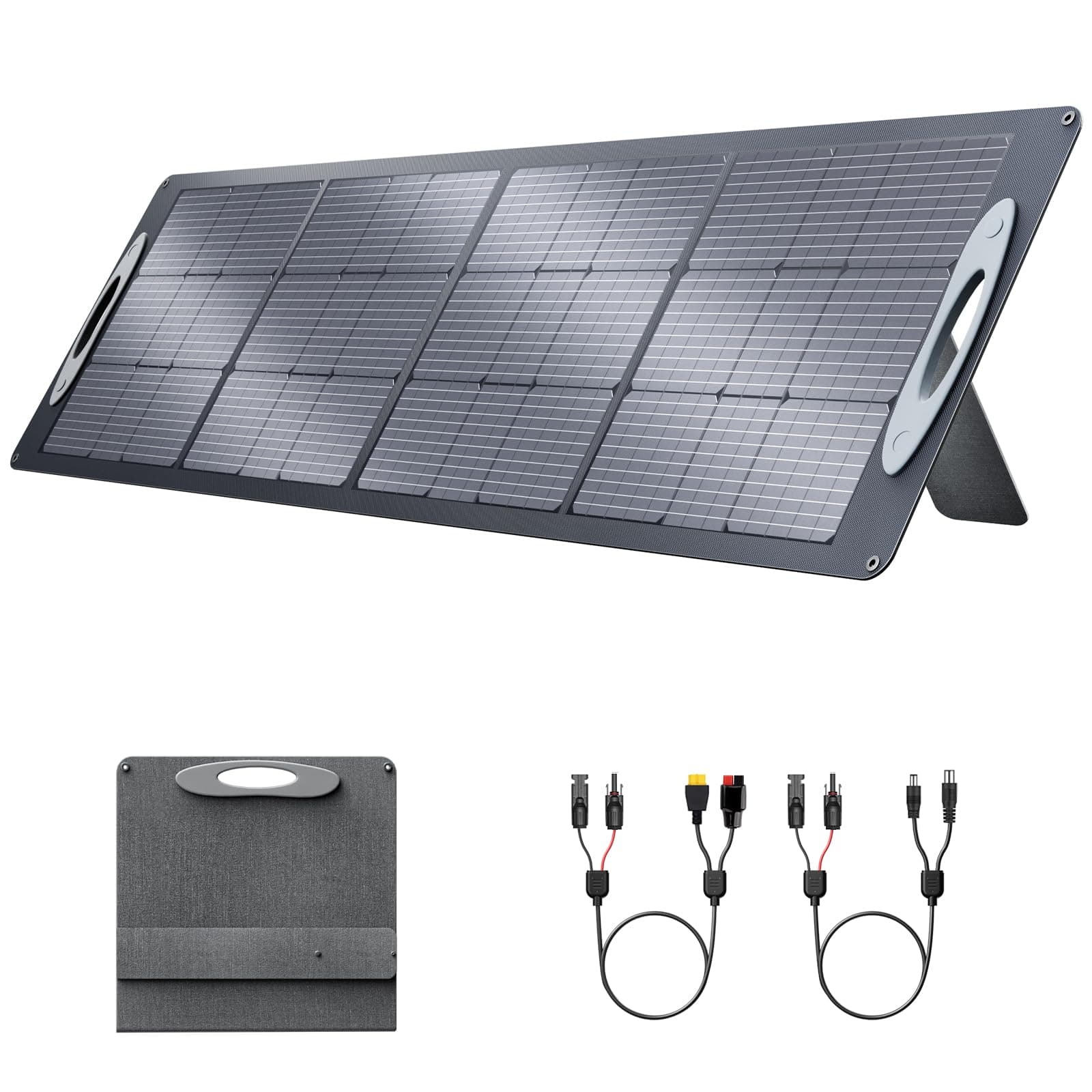 VDL Panneaux Solaires Pliables 200W, Cellule Solaire Monocristalline, 20V Générateur Solaire avec Multi-contact 4, Compatible avec La Plupart des Centrales Électriques, pour le Camping, Randonnée, RV