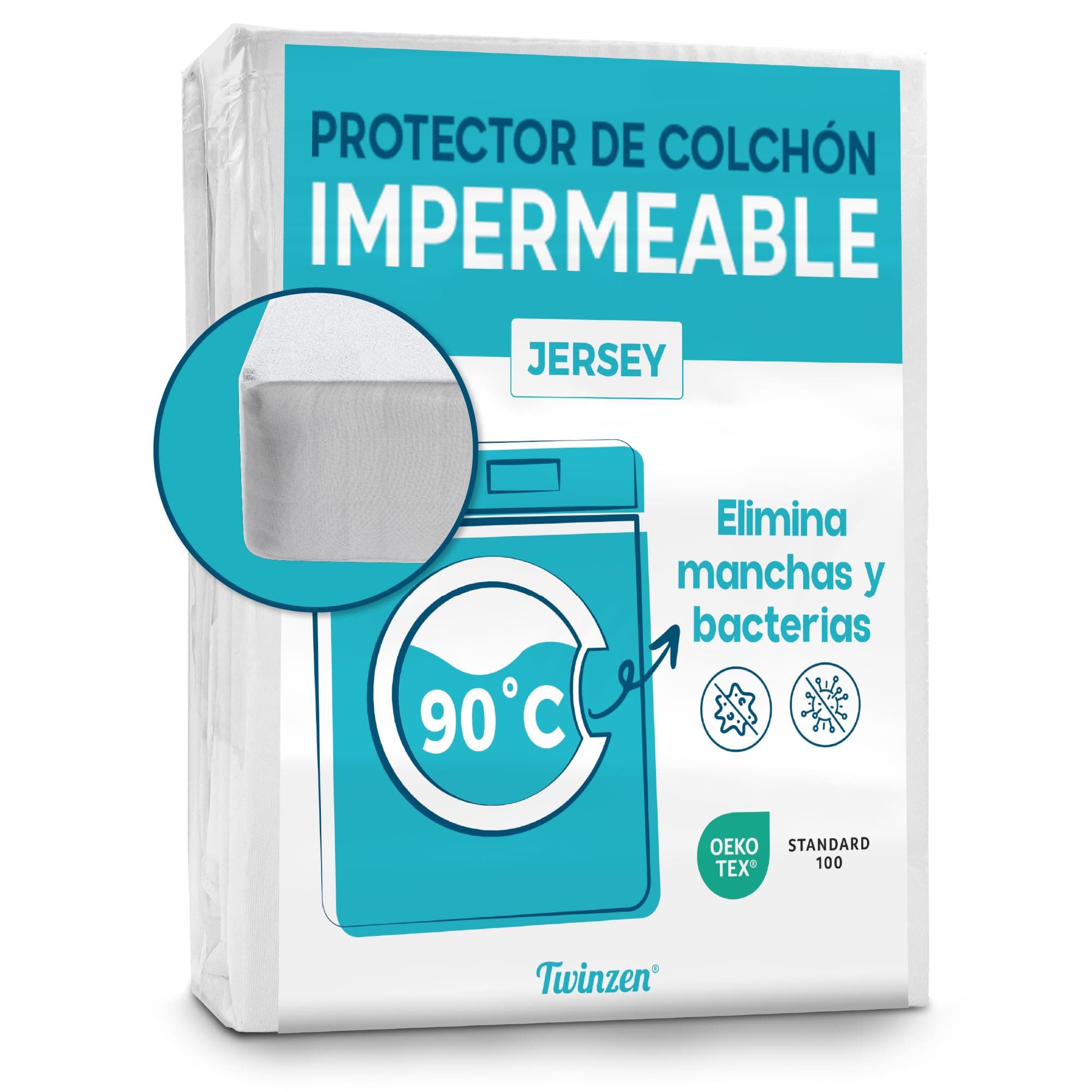 Twinzen - Protector Colchon 90x190 cm - Protección Impermeable y Transpirable - Cubre Colchon 90x190 cm