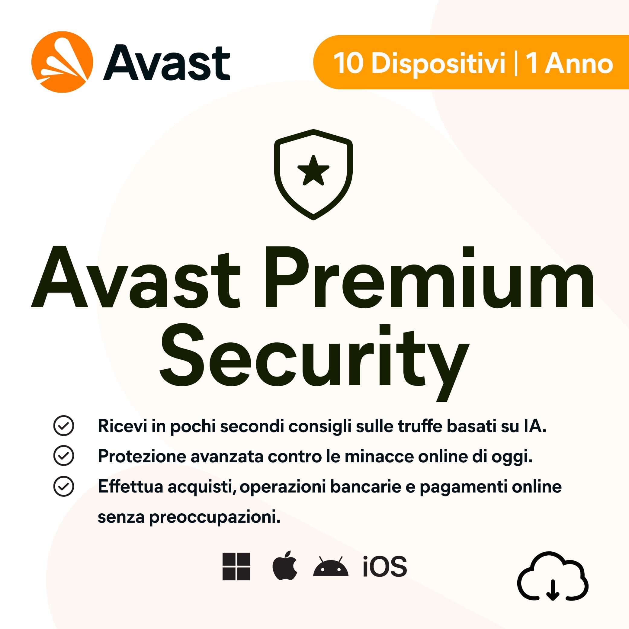 Avast Premium Security 2026 | Antivirus 10 Dispositivi | 1 Anno | Codice d'attivazione via email