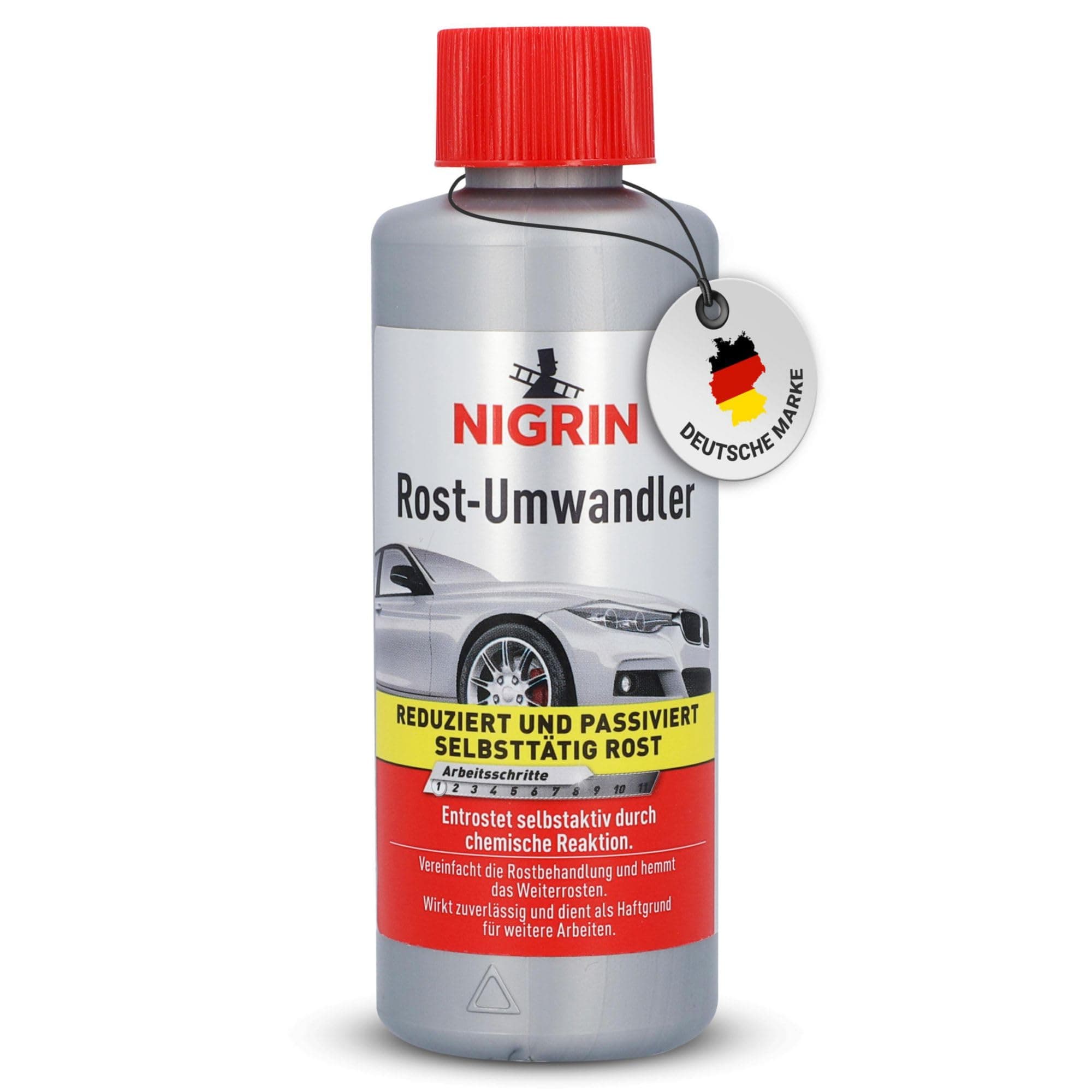 NIGRIN Rostumwandler, 200 ml, rostlösend, Rostentferner, hemmt das Weiterrosten, entrostet selbstaktiv, schwarz