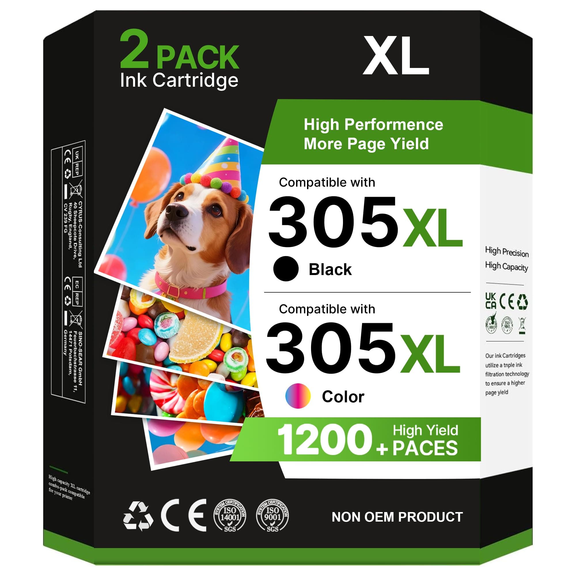 Tiorumcs Cartouche 305 XL Remplacement pour Cartouche HP 305 XL Noir et Couleur Compatible pour HP DeskJet 2710 2723e 4222e 2720e 2721e 2320 2710e Envy 6030 6020e 6022e 6010e 6020 (Noir, Tri-Colore)