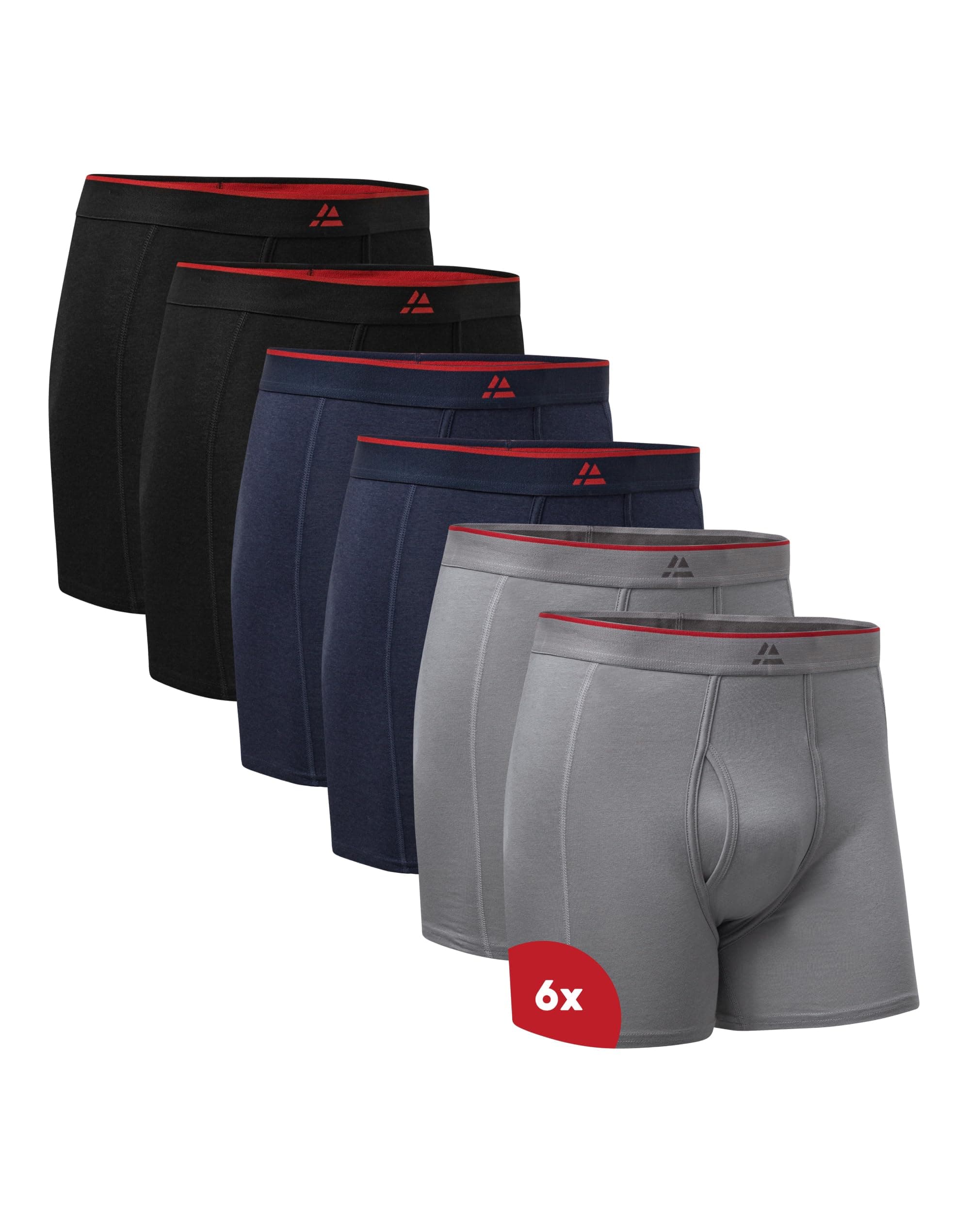 DANISH ENDURANCE Boxers en Bambou pour Hommes, sous-vêtements Respirants, Caleçons Antibactériens Doux, avec ou sans Braguette, Lot de 6 ou 10