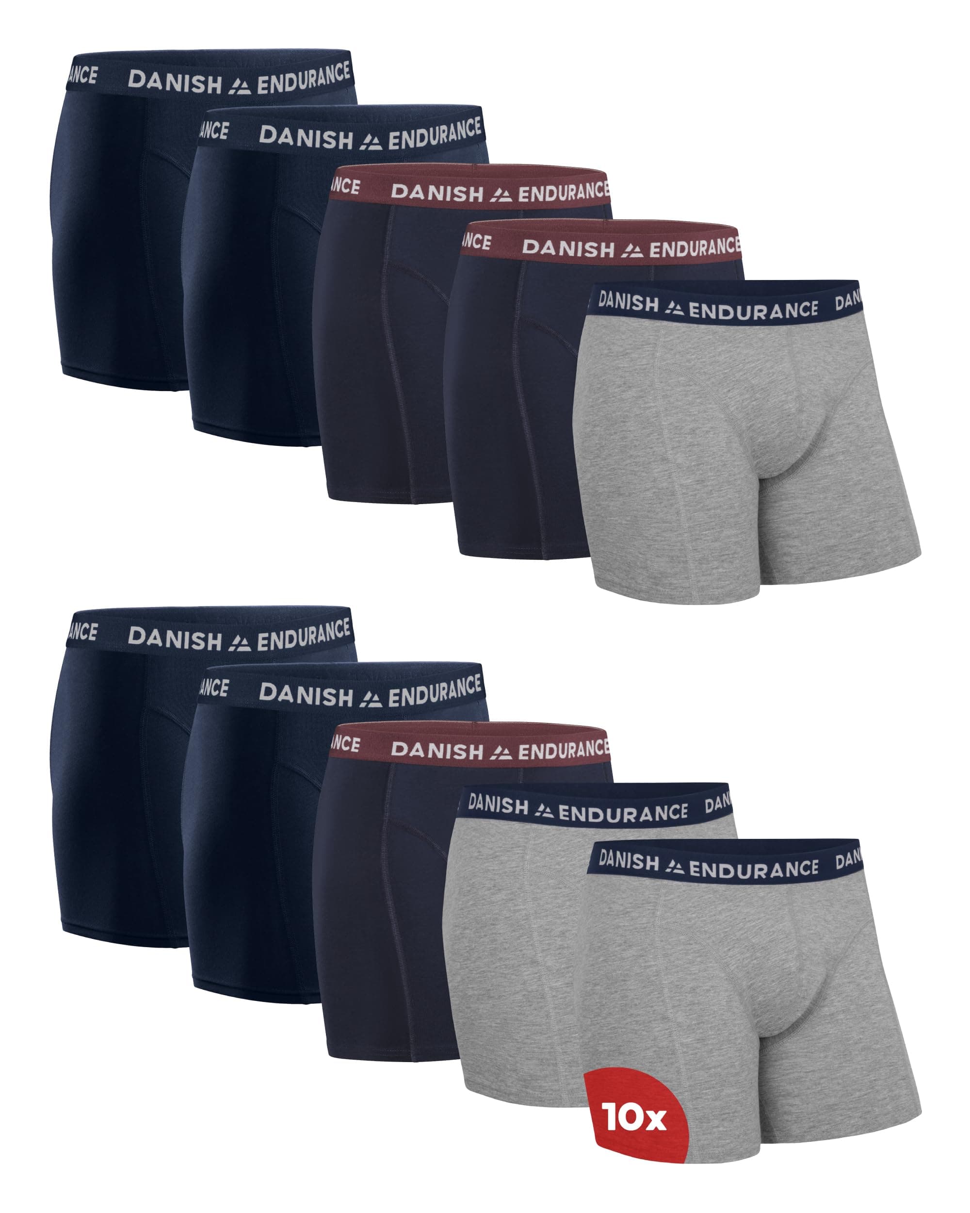 DANISH ENDURANCE Calzoncillos Hombre Boxer Algodon Premium, Pack de 3 y 10 - Ropa Hombre, Ropa Interior