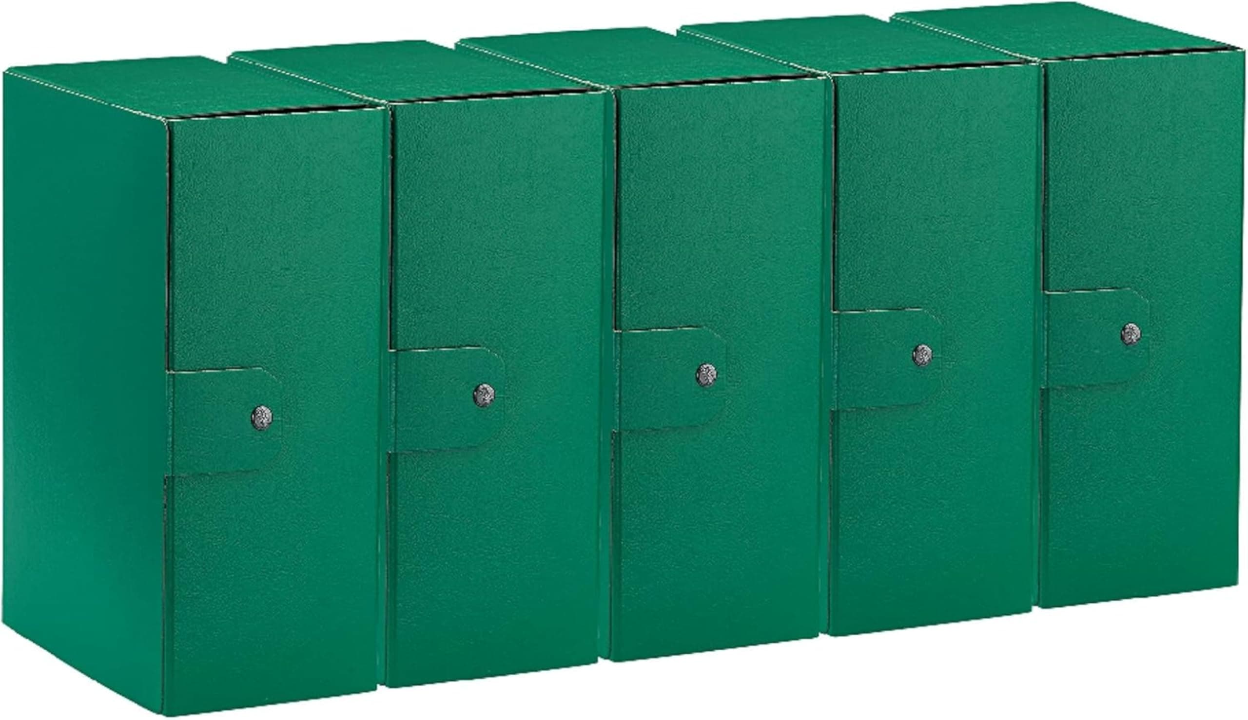 Esselte C35 EUROBOX Cartella Progetti per l'archiviazione, chiusura con bottone, 25 x 35 cm, Dorso 15 cm, Verde, Confezione da 5 pz, 390335180