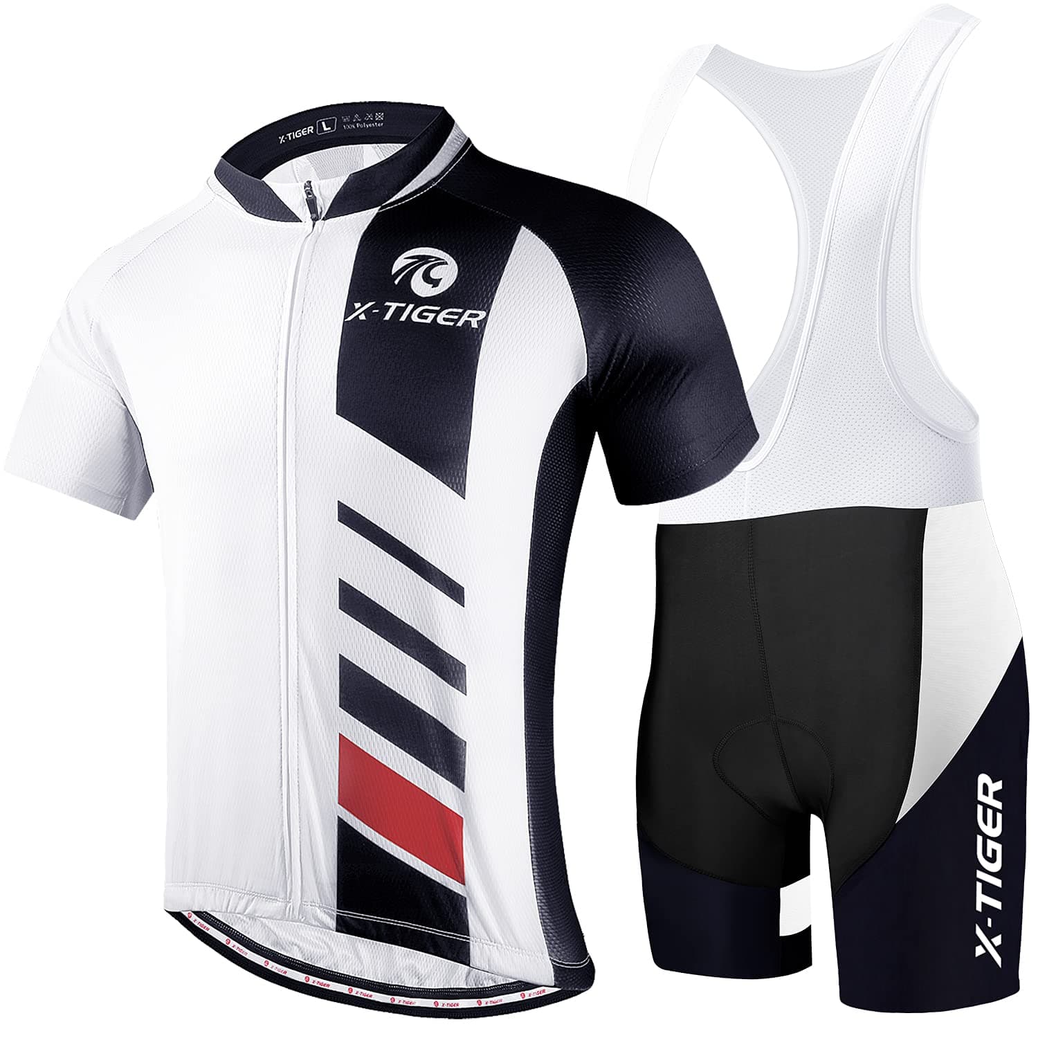 X-TIGER Ciclismo Uomo 5D Gel Salopette Pantaloncini Corti Imbottiti Set di Abbigliamento Ciclista