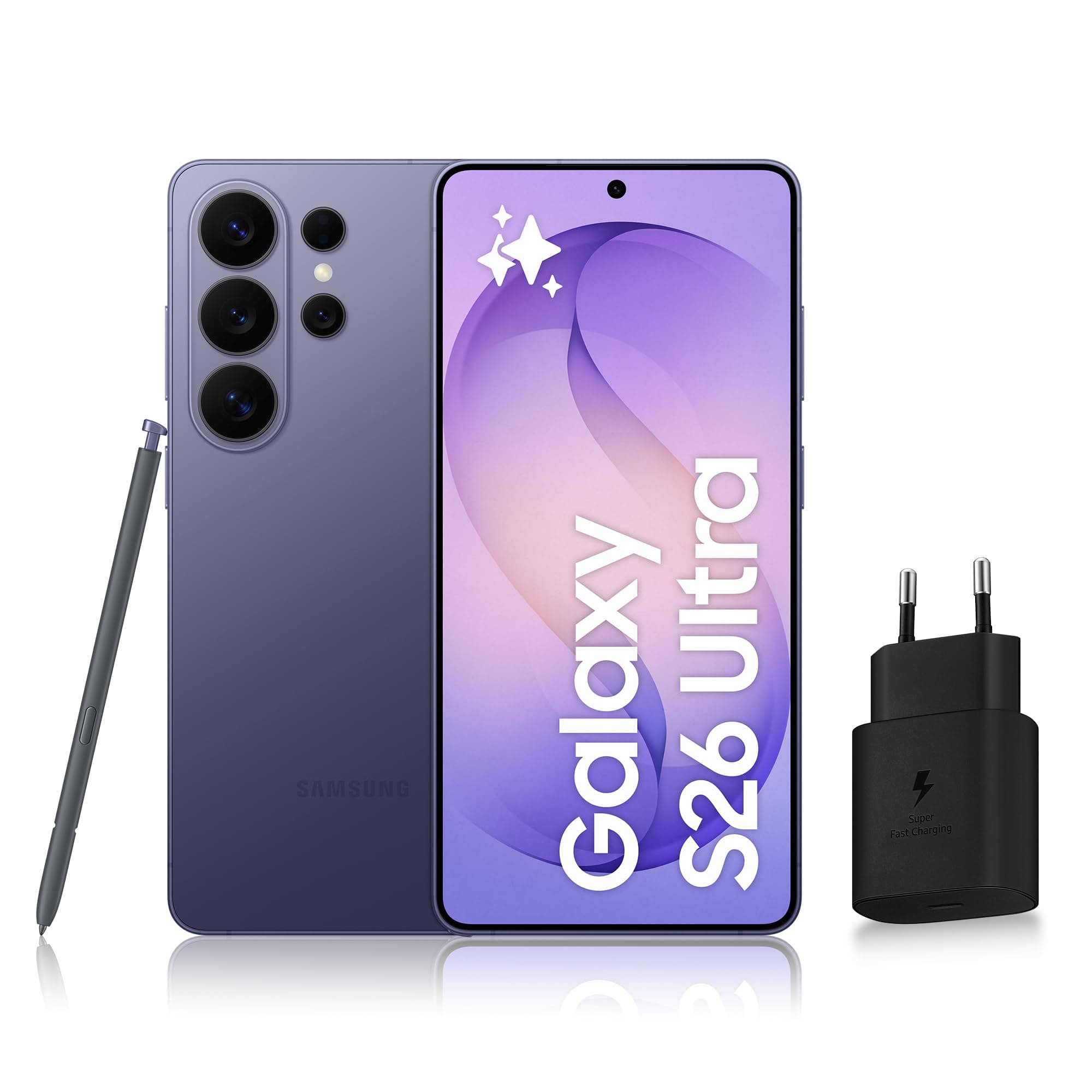 Samsung Galaxy S26 Ultra, Smartphone Android 5G avec Galaxy AI, 256 Go, Chargeur Secteur Rapide 25W Inclus, Smartphone déverrouillé, Violet, Version FR