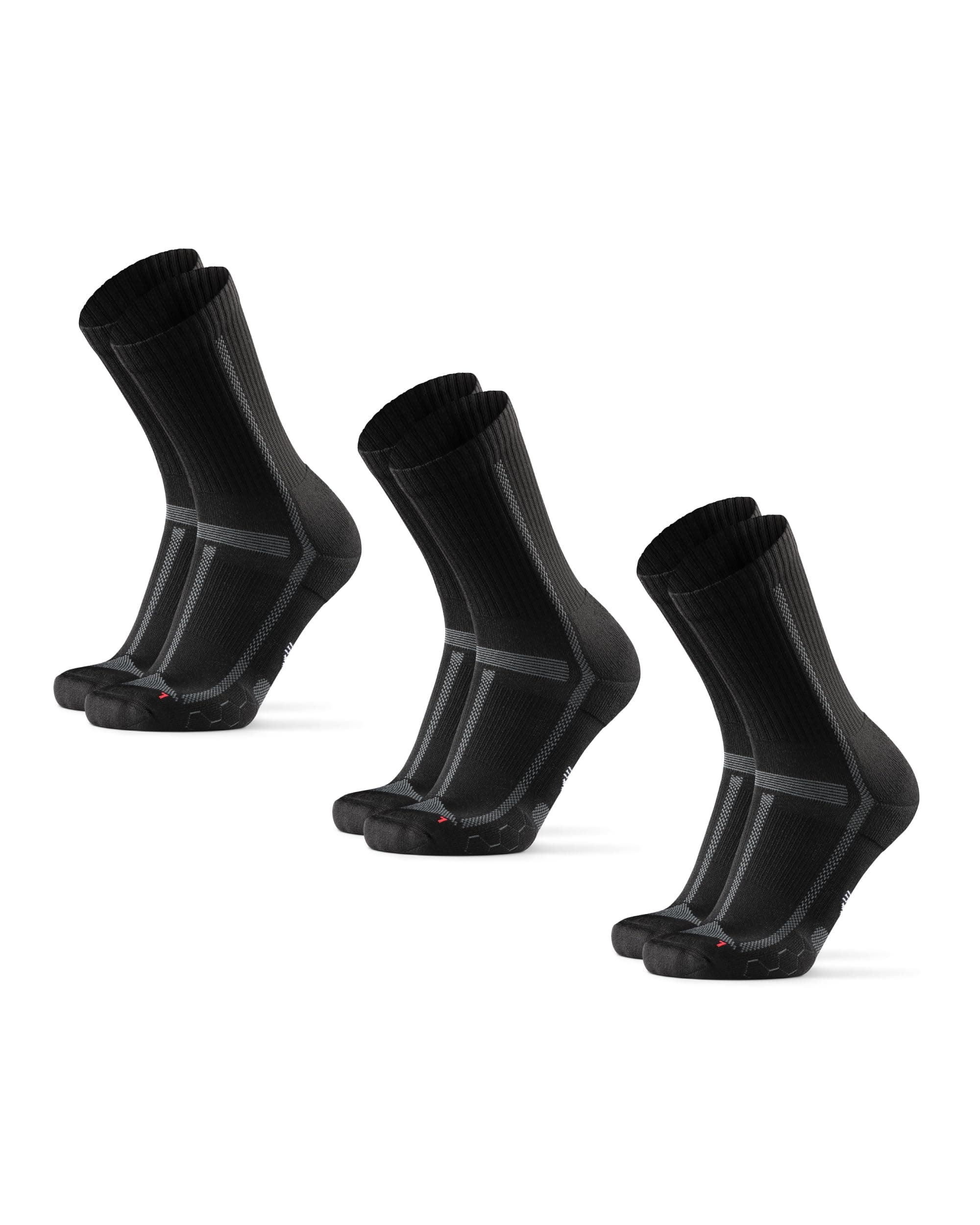 DANISH ENDURANCE Crew Laufsocken, Halbhohe Sportsocken, Atmungsaktive Socken, Leichte Kompression, Gepolstert & Anti-Schweiß, Damen & Herren, 3 & 5 Paar