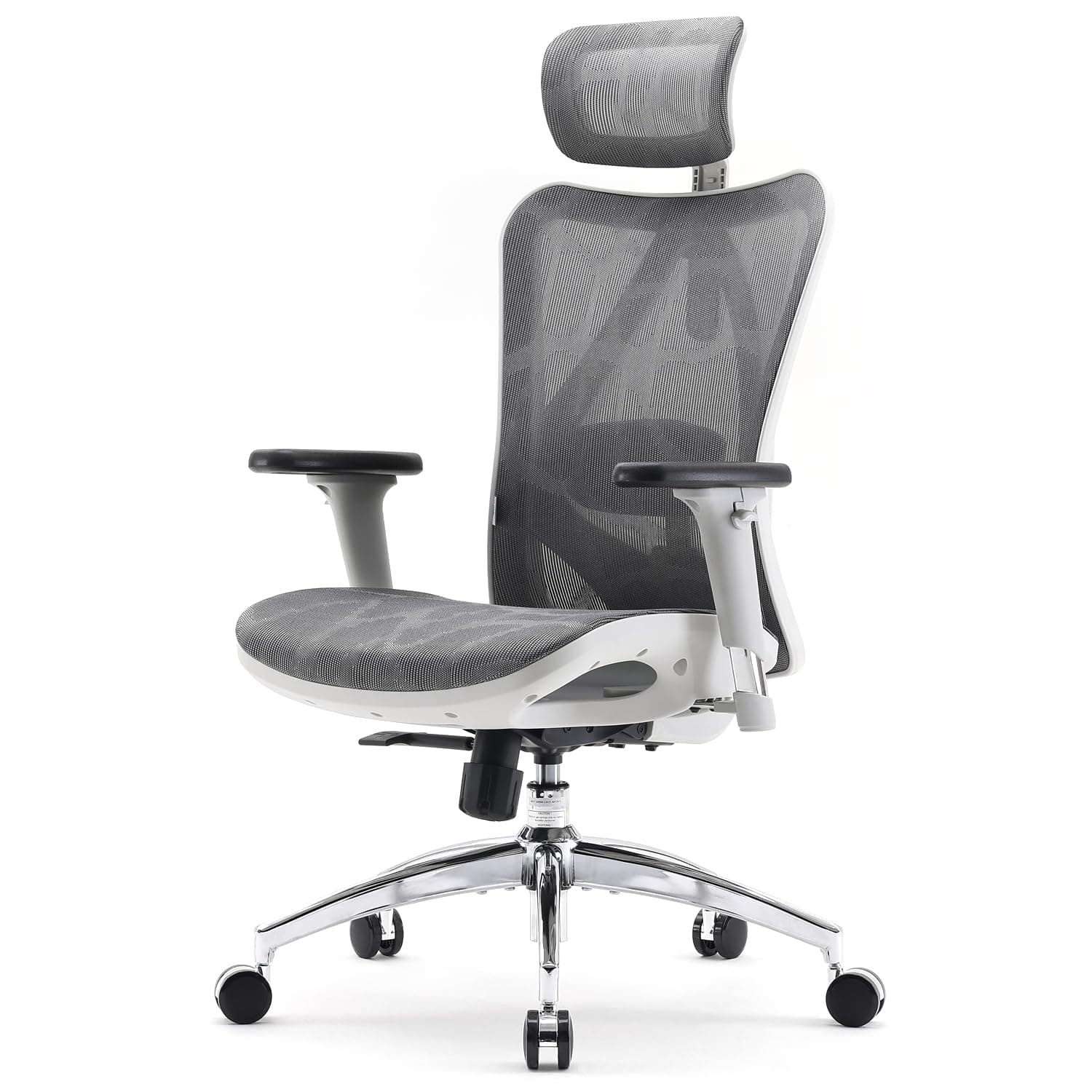 SIHOO M57 Silla ergonómica de Oficina con reposabrazos 3D, Soporte Lumbar y cabecera Ajustable, función de inclinación Sincronizada y Respaldo Alto - Gris Claro
