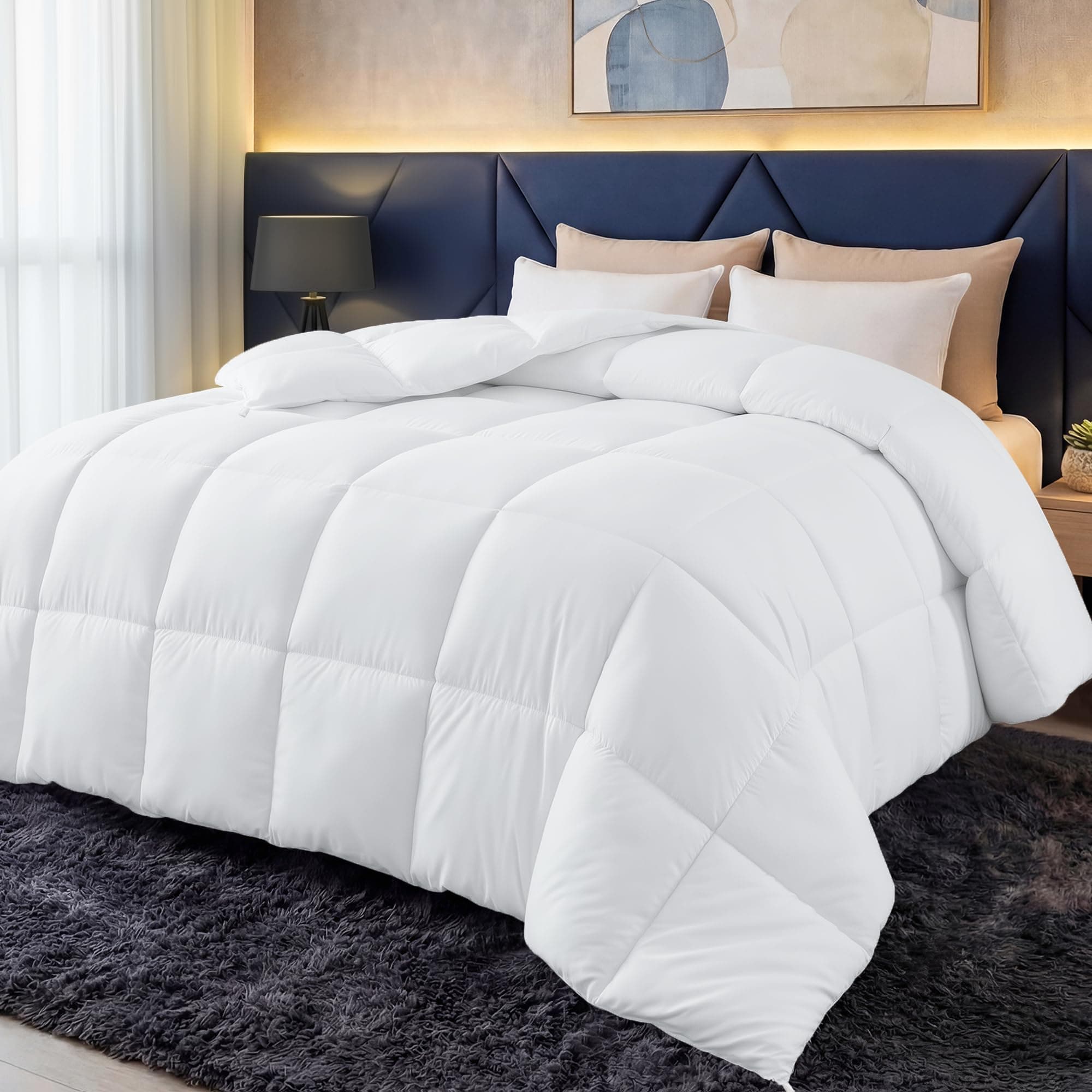 Utopia Bedding Edredón nórdico 240x260 cm, Edredón para Todas Las Estaciones para Cama 160/180 con 280 gr/m² Filamento de Poliéster en 100% Microfibra (Blanco)