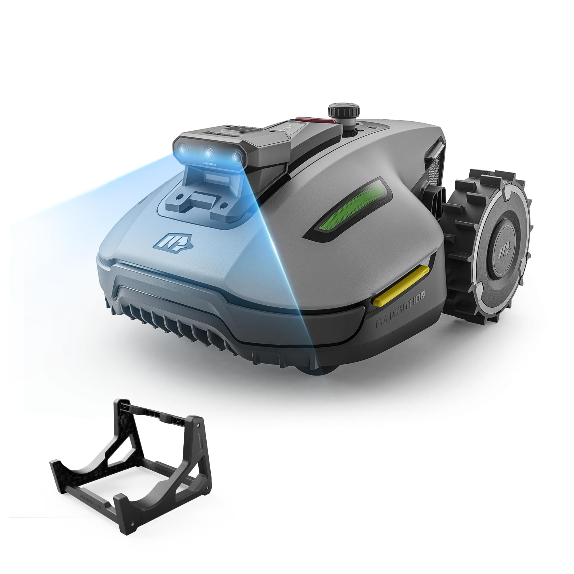 MAMMOTION YUKA Mini 2 500 Robot Tondeuse sans Fil Périmétrique, jusqu'à 500m², AI Traitement d’Image à Trois Caméras Robot Tondeuse, Auto Cartographie Multi-Zones, DropMow, Édition Manuelle de Carte