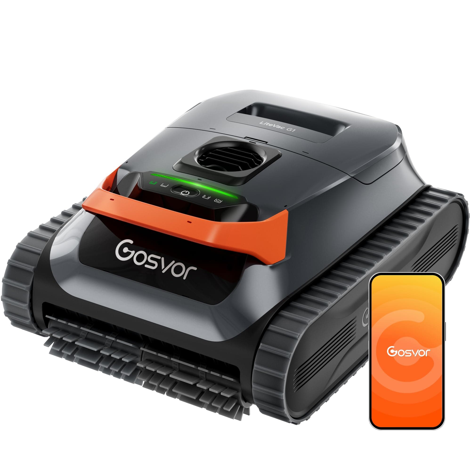 (2026 Nouveau) Gosvor LiteVac G1 Robot Piscine Fond et Parois, 6,9 kg Ultra Léger, Jusqu’à 200 Min d’Autonomie, Double Filtration, Navigation Intelligente & App, pour Piscines Jusqu’à 200 m²