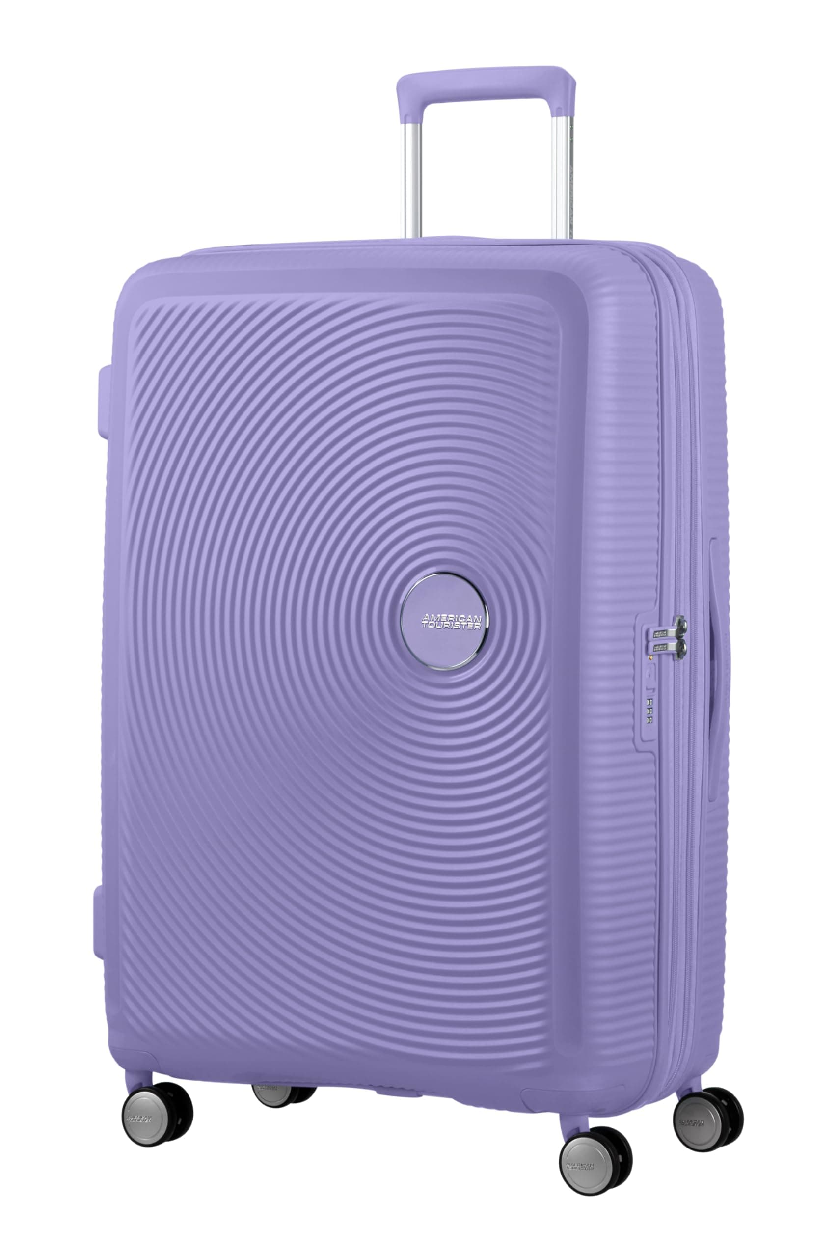 American Tourister Soundbox - Maleta Grande Rígida, 77 cm - Trolley con 4 Ruedas, Cerradura TSA, Expandible y Ligero, 97/110L, Morado (Lavender)