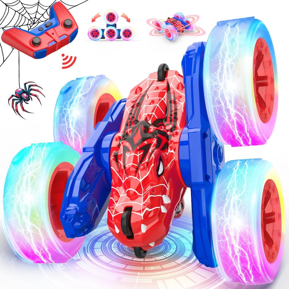 Mieryd Spider Coche Teledirigido, Acrobacia RC Carro Monster Truck 4x4 Crawler con Luz, Juguete Niño 3 4 5 6 7 8 9 Años Juego Infantile Exterior Regalo Cumpleaños Brinquedo Remote Control Car Toy