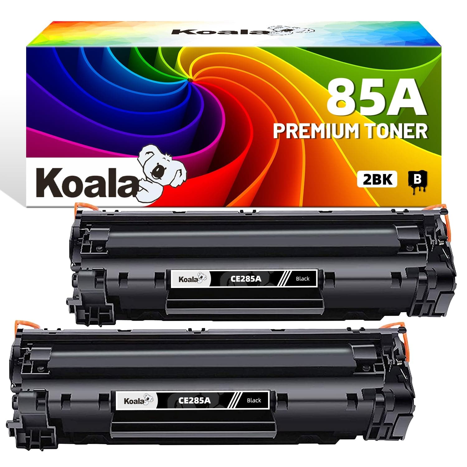 Koala Compatible Cartouche de Toner Replacement pour HP 85A CE285A pour HP LaserJet Pro P1102 P1102w P1106 P1005 P1006 M1132 M1212nf M1217nfw MFP Imprimante (Noir, 2 Pièce)