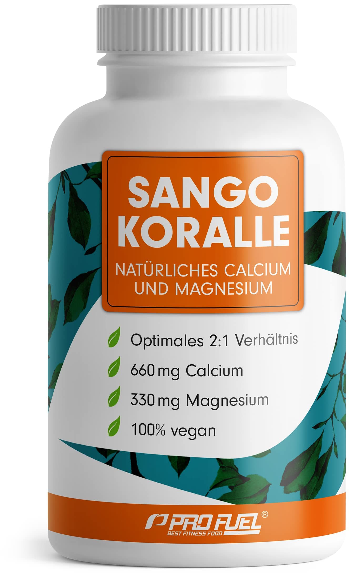 Sango Meereskoralle 180 Kapseln, hochdosiert mit 660mg Calcium + 330mg Magnesium pro Tag, natürlicher Calcium und Magnesium-Komplex – laborgeprüft mit Zertifikat - Vorrat für 60 Tage, 100% vegan