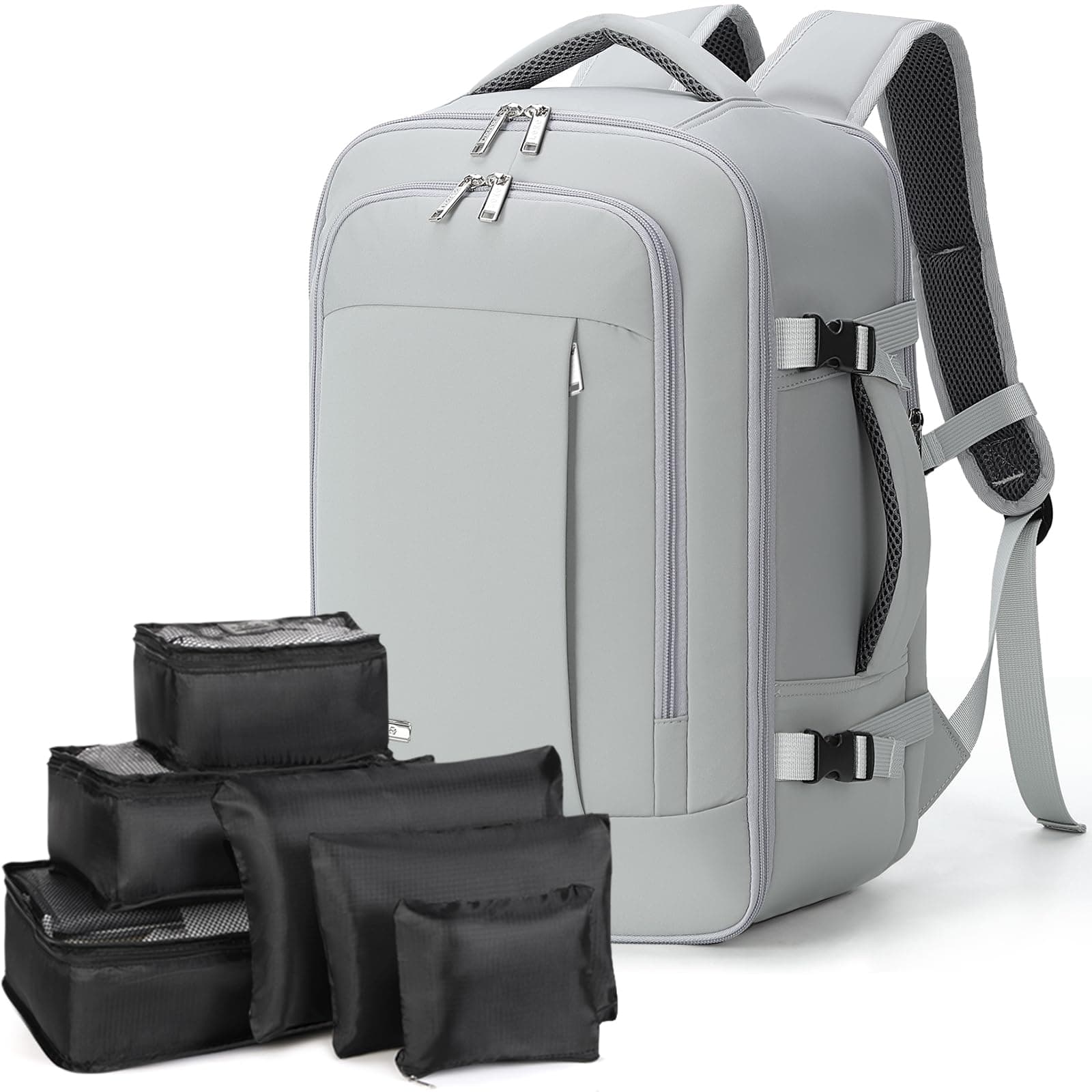 Lekespring Mochila Viaje Cabina Avion 40x20x25 | Mochila Viaje Mujer Hombre - Maletas de Viaje Cabina con 6 Bolsas Organizadoras - Vacaciones Negocios Viajes Escuela