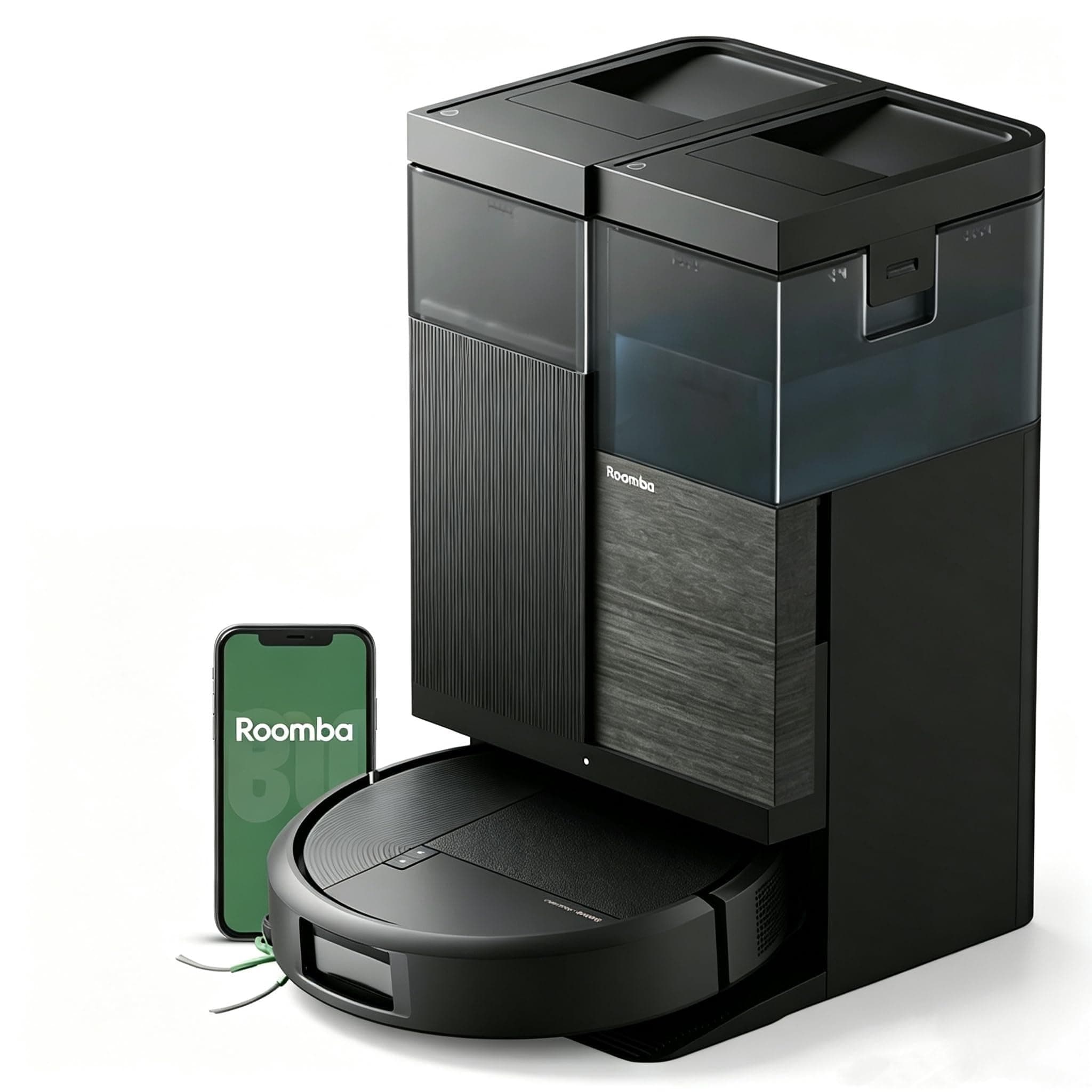 iRobot Roomba Plus 576 Combo Robot+AutoWash- 25KPa -Base Multifonction - Lavage à 75°C - séchage des lingettes à 45°C - LiDAR Clearview+Caméra - 3 mois d'autovidage - Accessoires supplémentaires- Noir
