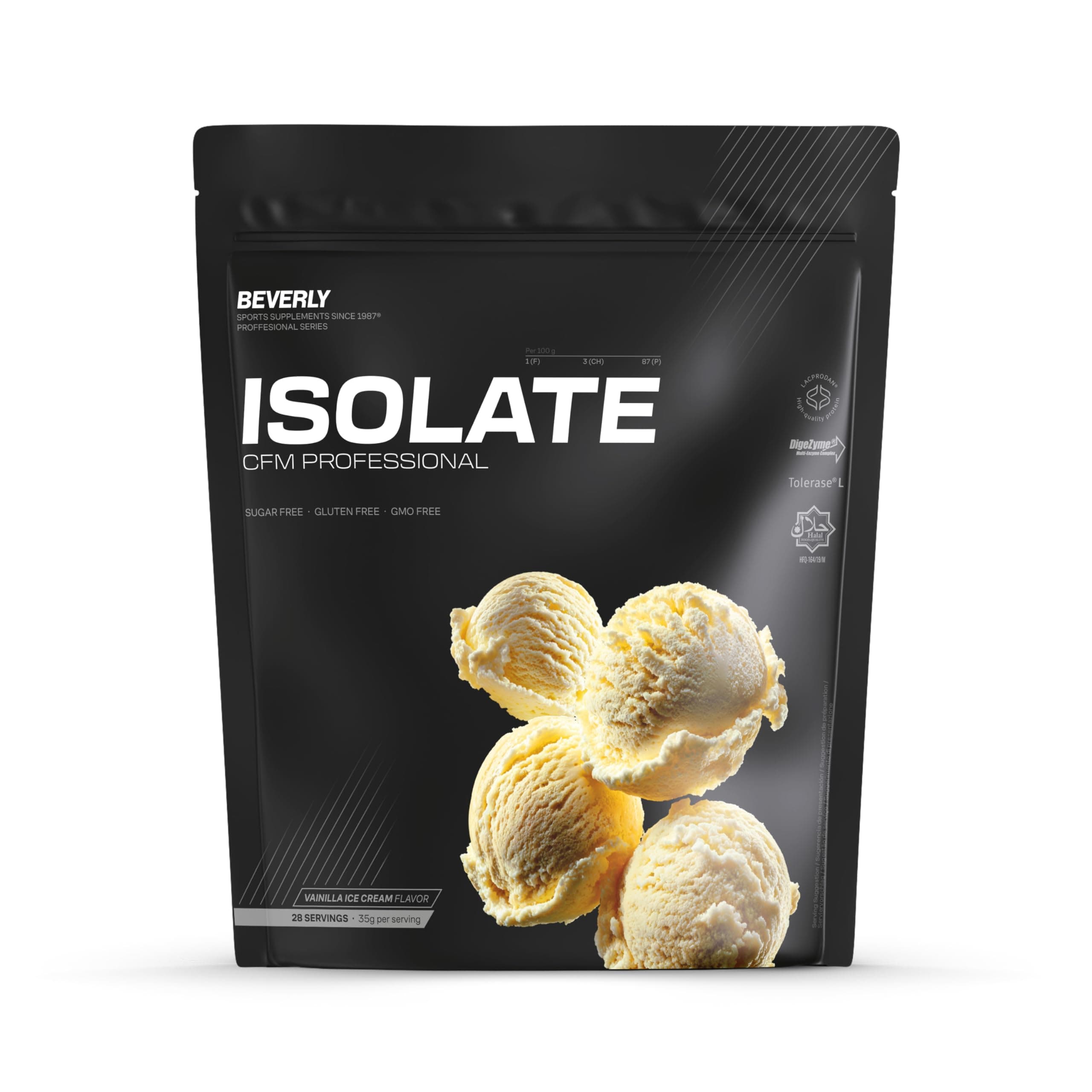 Beverly ISOLATE CFM – Proteína Aislada de Suero Premium (Whey Isolate) | 30 g Proteína | Baja en Lactosa y Sin Azúcares Añadidos | 29 Servicios | Desarrollo Muscular (1 Kg, Vainilla)