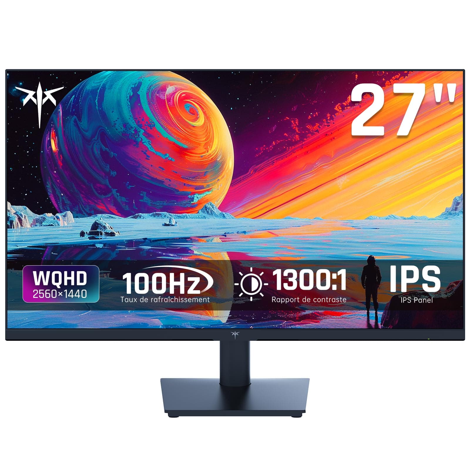 KTC Ecran PC 27 Pouces, QHD 2K 100Hz (OC 120Hz) Ecran Ordinateur - IPS Panel, écran Anti-lumière Bleue, 96% DCI-P3, 126% sRGB, VESA 75 * 75mm, Ecran PC pour Les Loisirs et Le Travail
