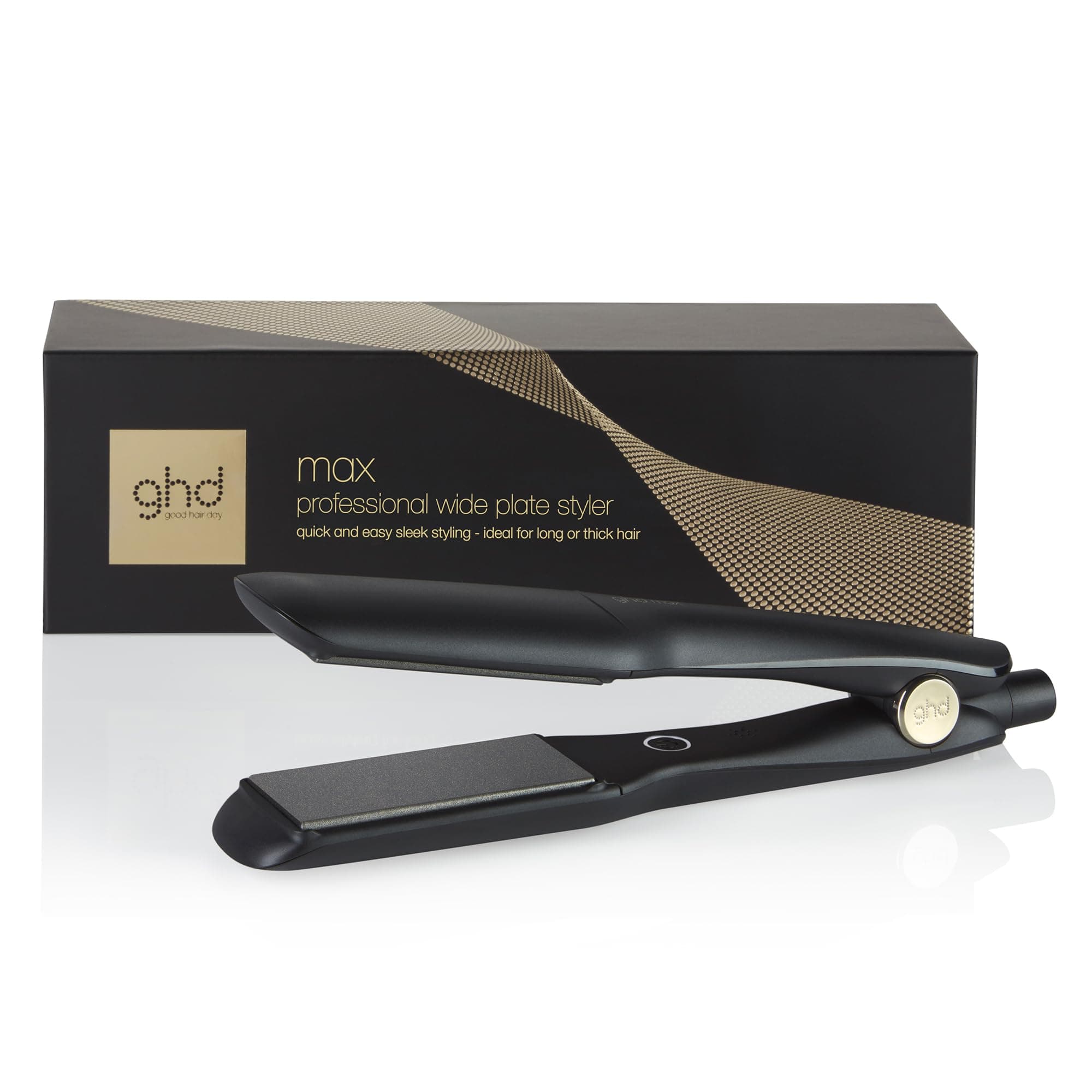 ghd Max - Plancha de Pelo Profesional con Placas Anchas, Placas Más Grandes Para un Peinado Rápido, Más Brillo y Sin Frizz - Para Cabello Largo, Grueso o Rizado (Enchufe Europeo)
