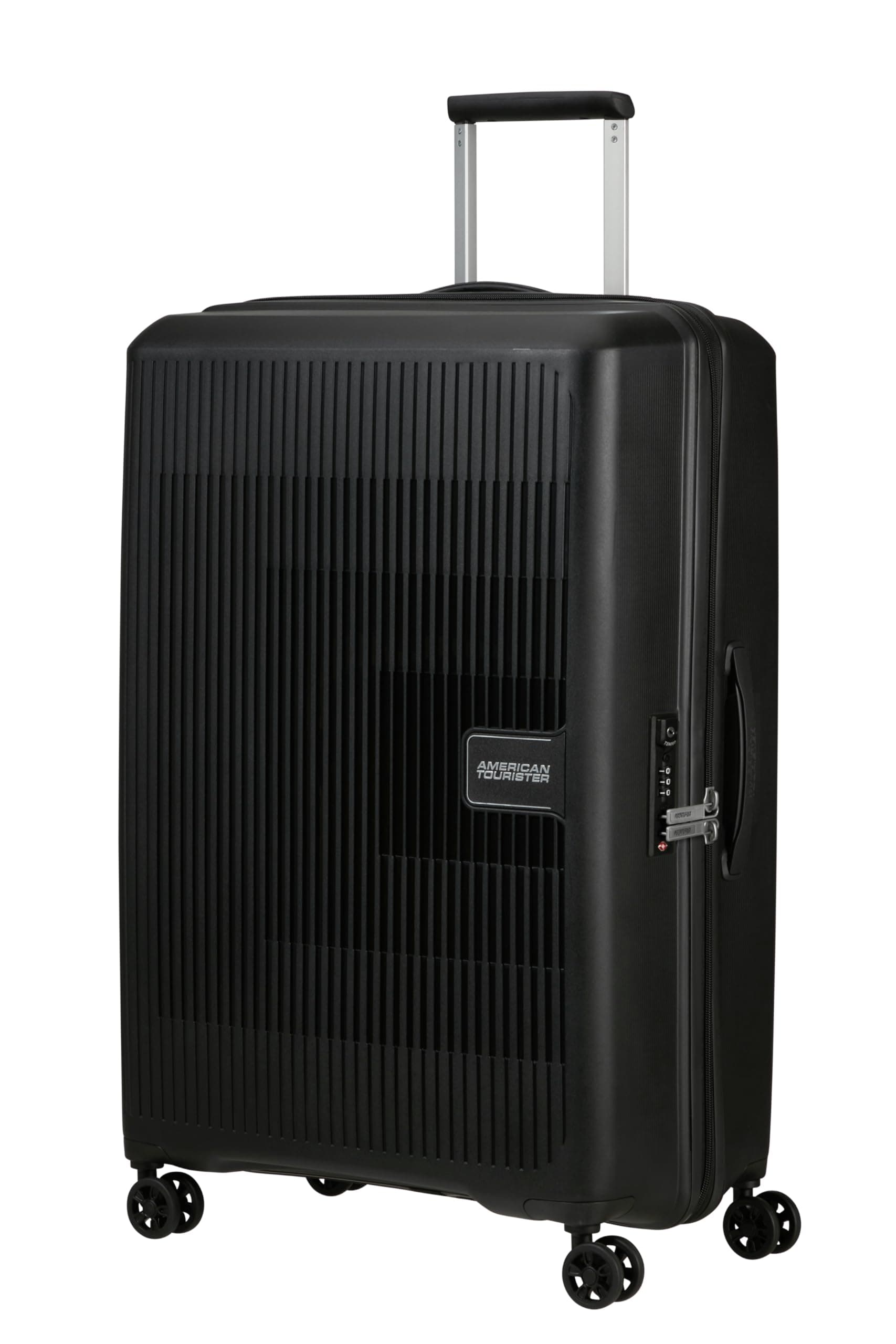 American Tourister Aerostep - Spinner L, Funda Ampliable, 77 cm, 101,5/109 L, Negra (Negra)