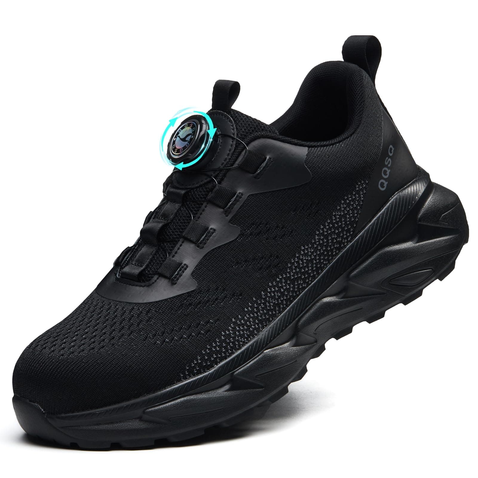 QQSQ Scarpe Antinfortunistiche Uomo Scarpe da Lavoro Donna Leggere Traspiranti Comode Sneakers Antiscivolo Scarpe Sicurezza con Punta in Acciaio Regolazione Rapida dei Lacc