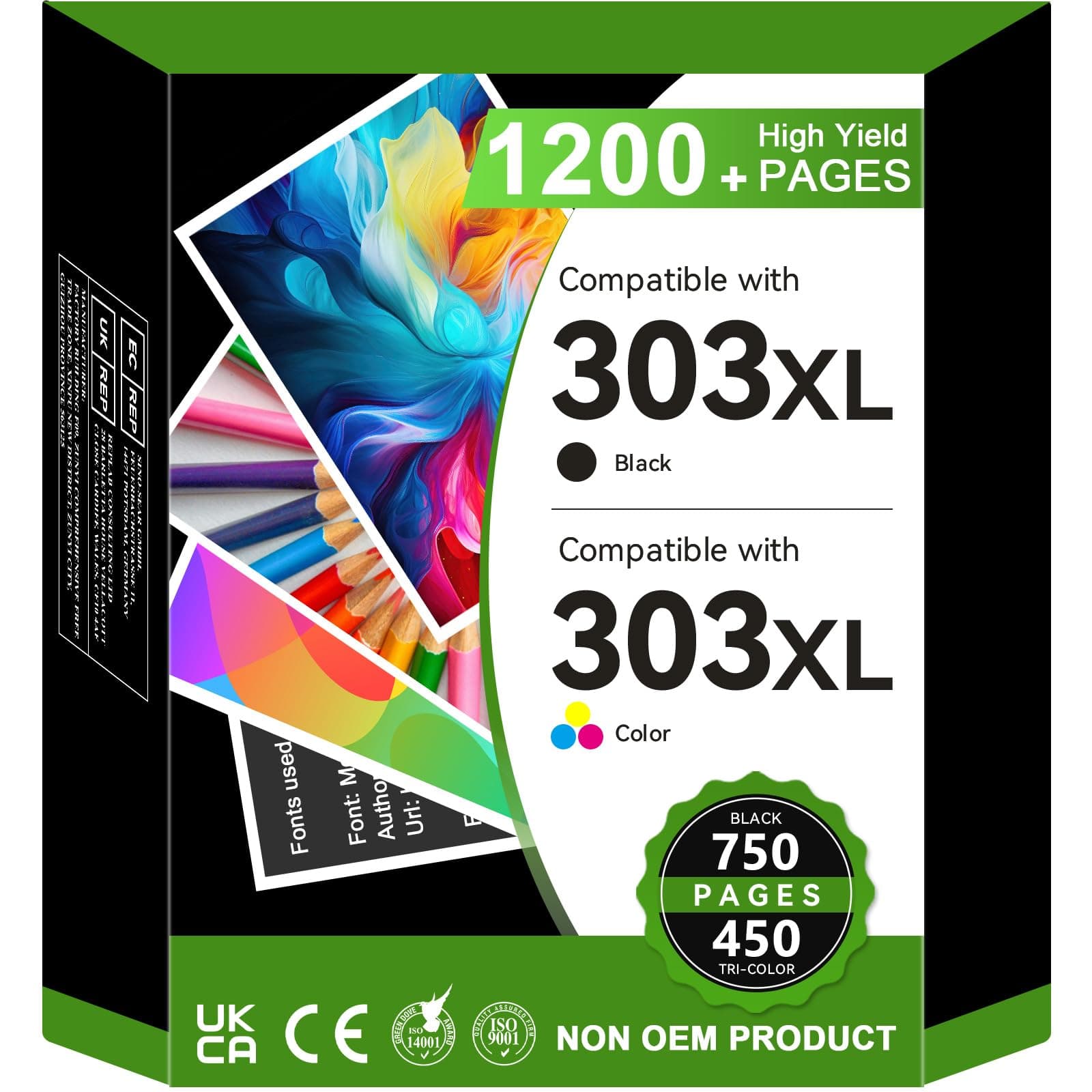 SUNPRINTZ 303XL Cartouches d'impression Noir et Couleur, pour HP 303, pour HP 303XL pour Envy Inspire 7200e 7220e 7900e 7920e,pour Envy Photo 6200 6230 7800,pour imprimante Tango X Smart