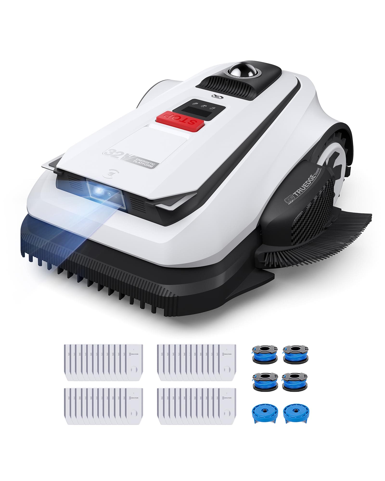 Ecovacs Goat A1600 LiDAR Pro Care Kit Robot Tondeuse sans Fil, 1600 M², Navigation Dual-LiDAR 360°, Cartographie Automatique, Évitement d'obstacles 3D par IA, Charge Ultrarapide, Grimpe à 50%
