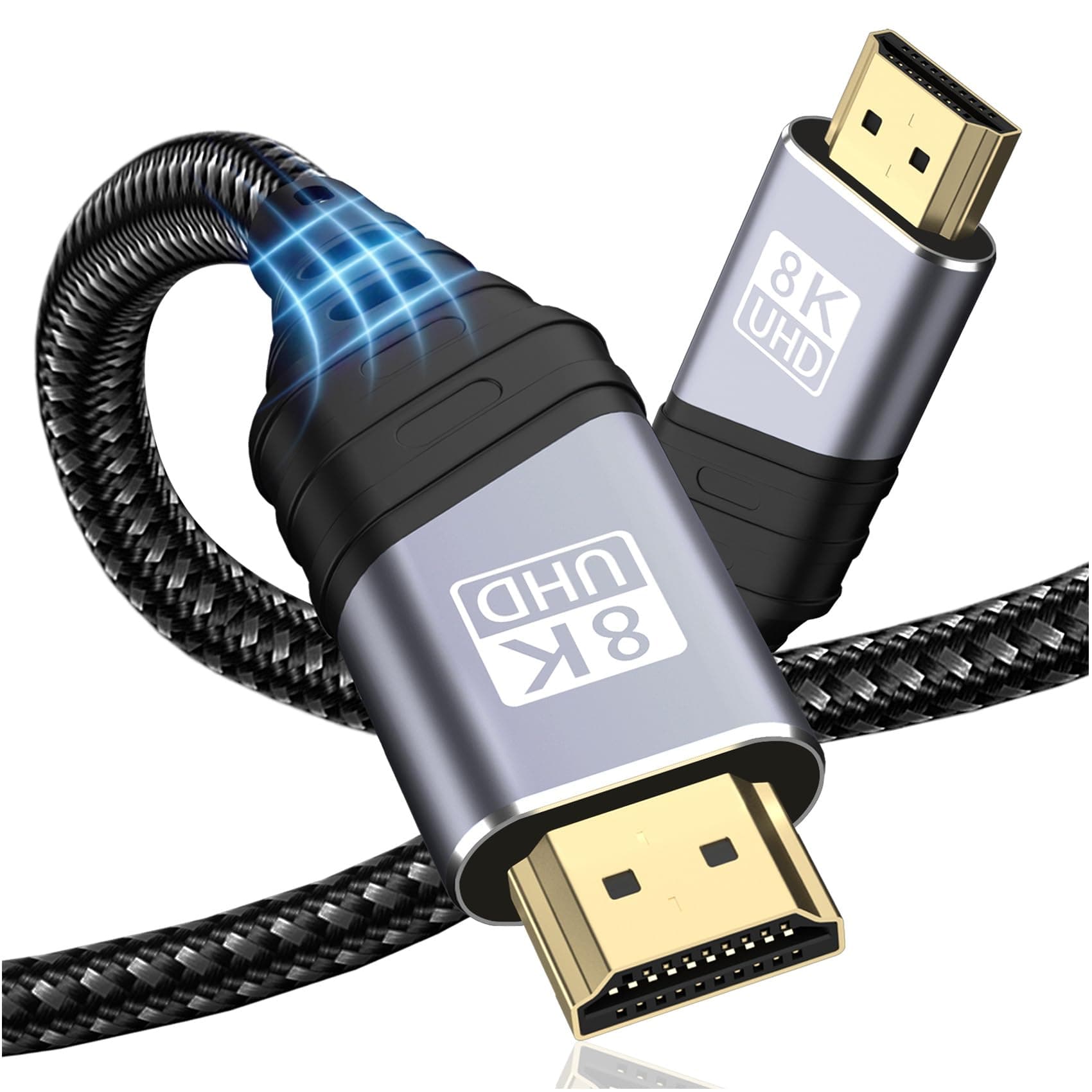 TEFLOTY Cable HDMI 2.1, Cable HDMI 8K de Alta Velocidad Ultra HD 48Gbps 8K@60Hz 4K@120Hz 7680P eARC HDCP 2.2&2.3 DTS:X Compatible con HDTV, PS5/4/3, Xbox Series X/S, Monitor Mehr (1M)