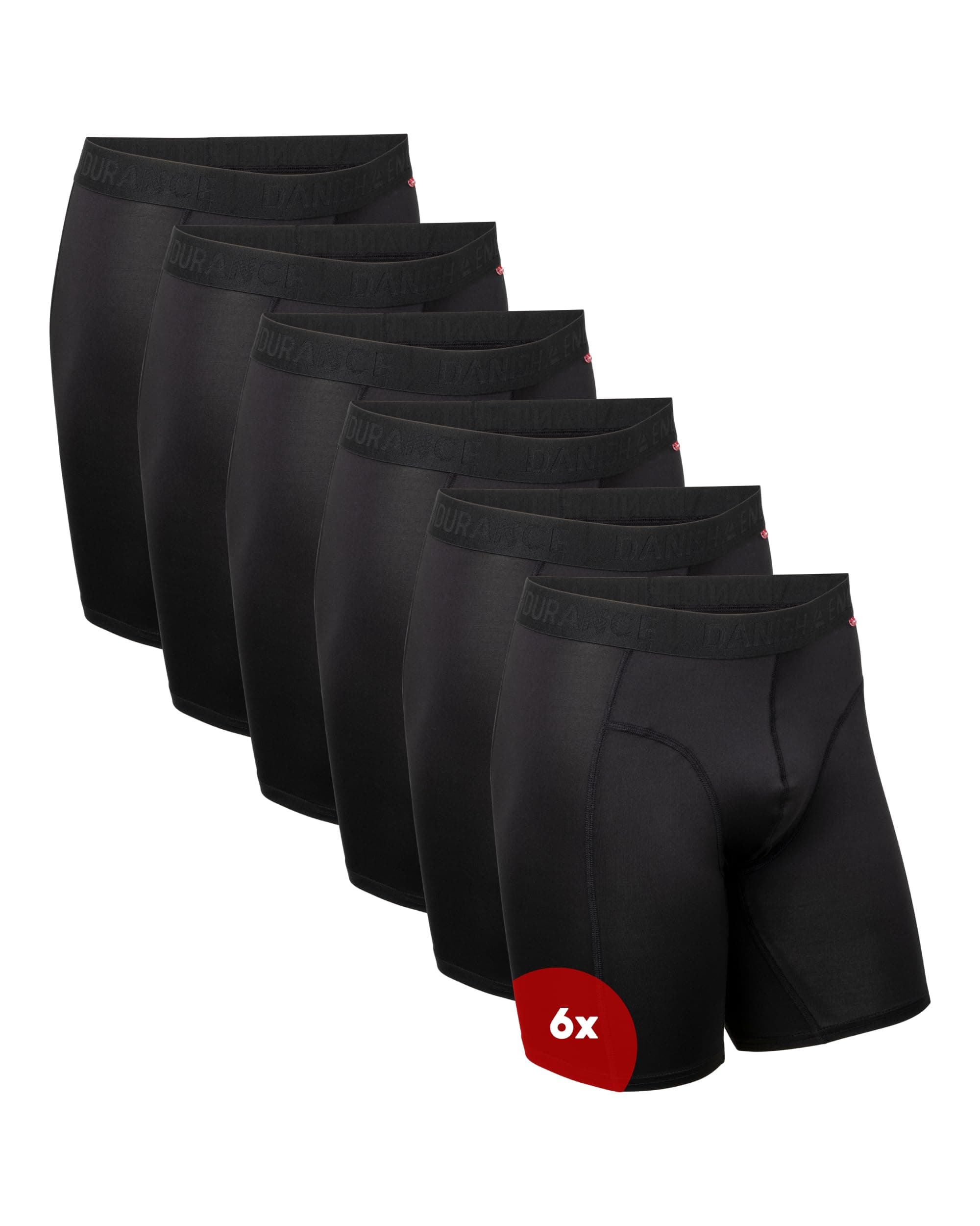 DANISH ENDURANCE Calzoncillos Hombre Boxer Deportivos, Ajustados y Transpirables, Pack de 6 - Ropa Hombre Deportiva, Ropa Interior
