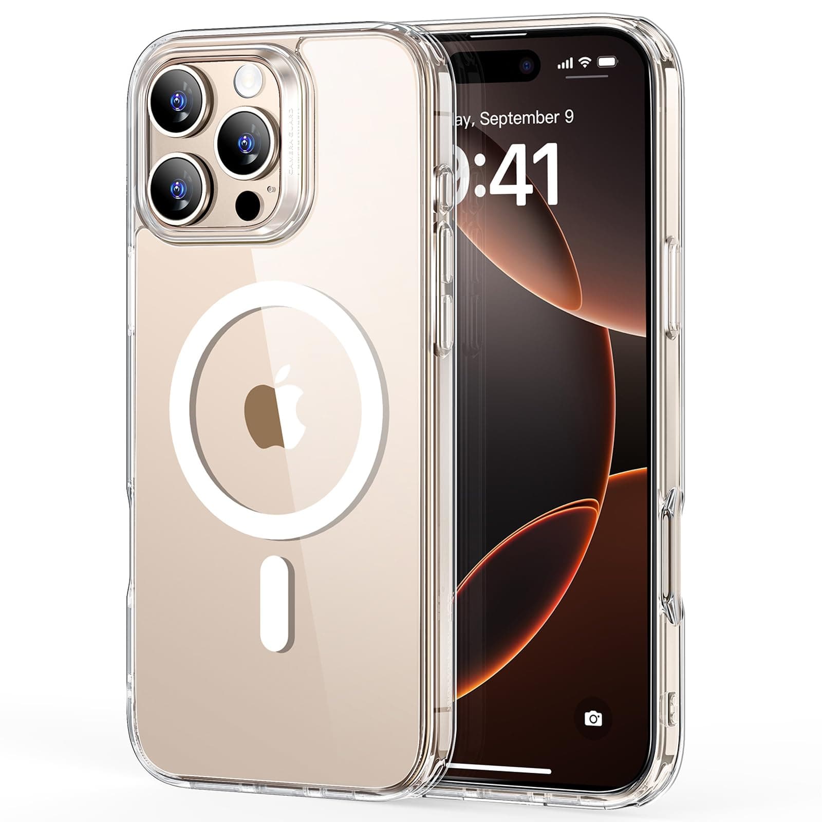 ESR für iPhone 16 Pro Hülle, kompatibel mit MagSafe, Kameraschutz, stoßfeste dünne Hülle, widersteht Vergilbung und Kratzern, magnetische Handyhülle für iPhone 16 Pro, Klar