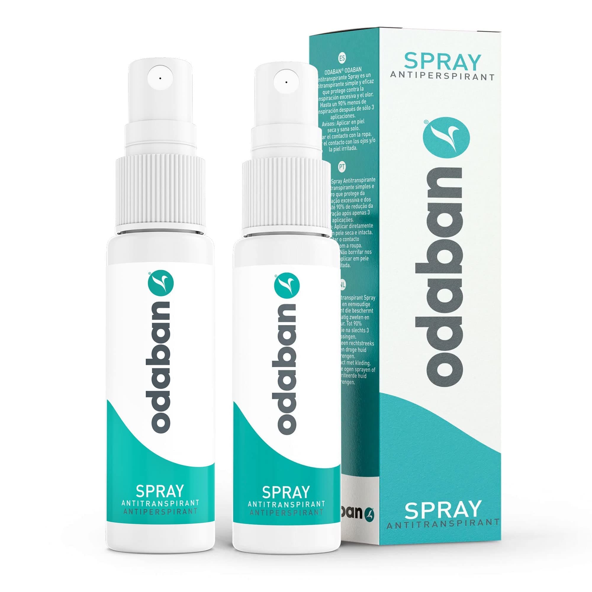 odaban Spray Antitraspirante 2 x 30 ml | Deodorante Antisudore contro la Sudorazione Eccessiva | Riduce l'Odore delle Ascelle | Delicato sulla Pelle, Lunga Durata, Uomo & Donna | Senza Profumo