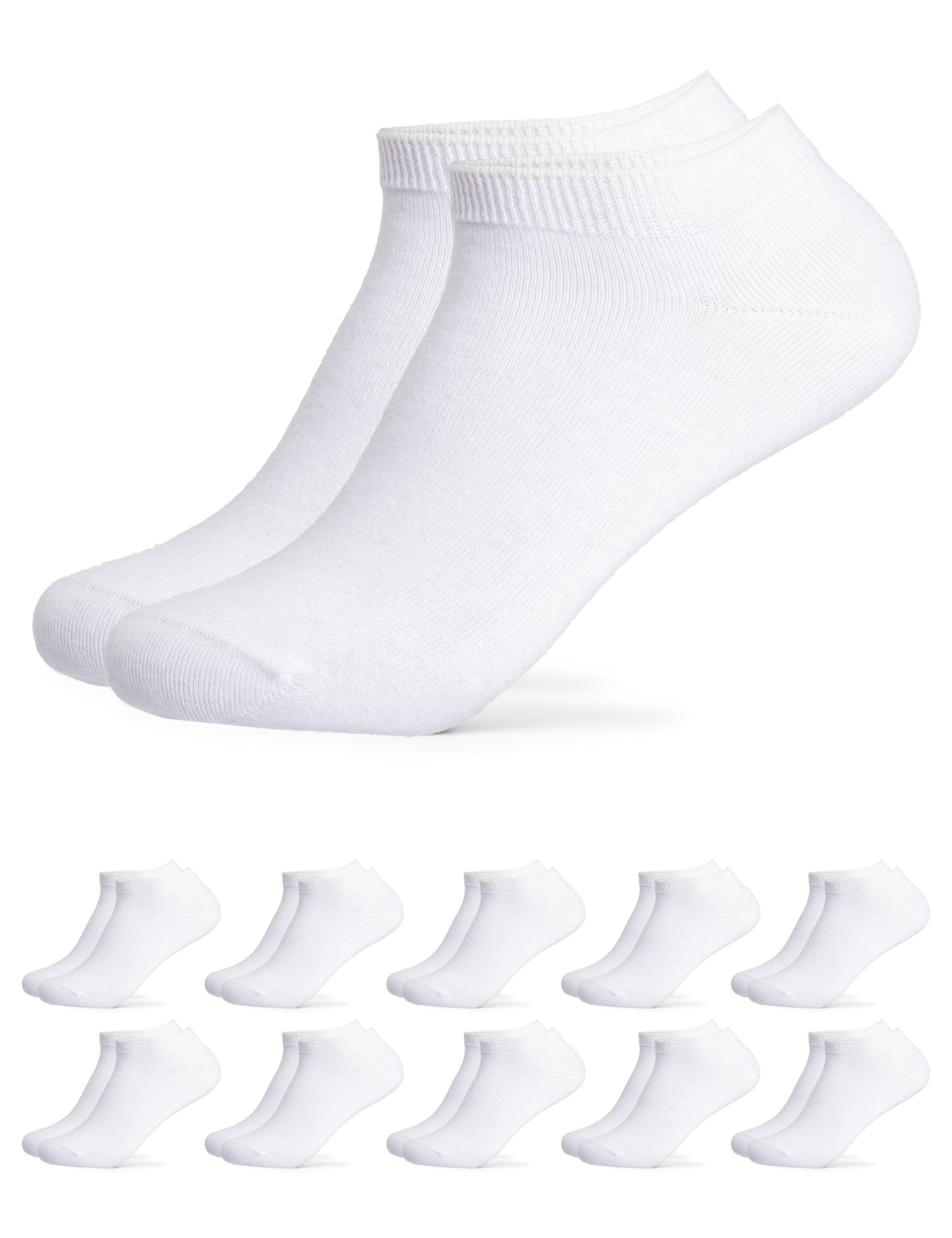 Occulto socquette femme & homme 100% coton lot de 10 (modèle: Manu), chaussettes courte
