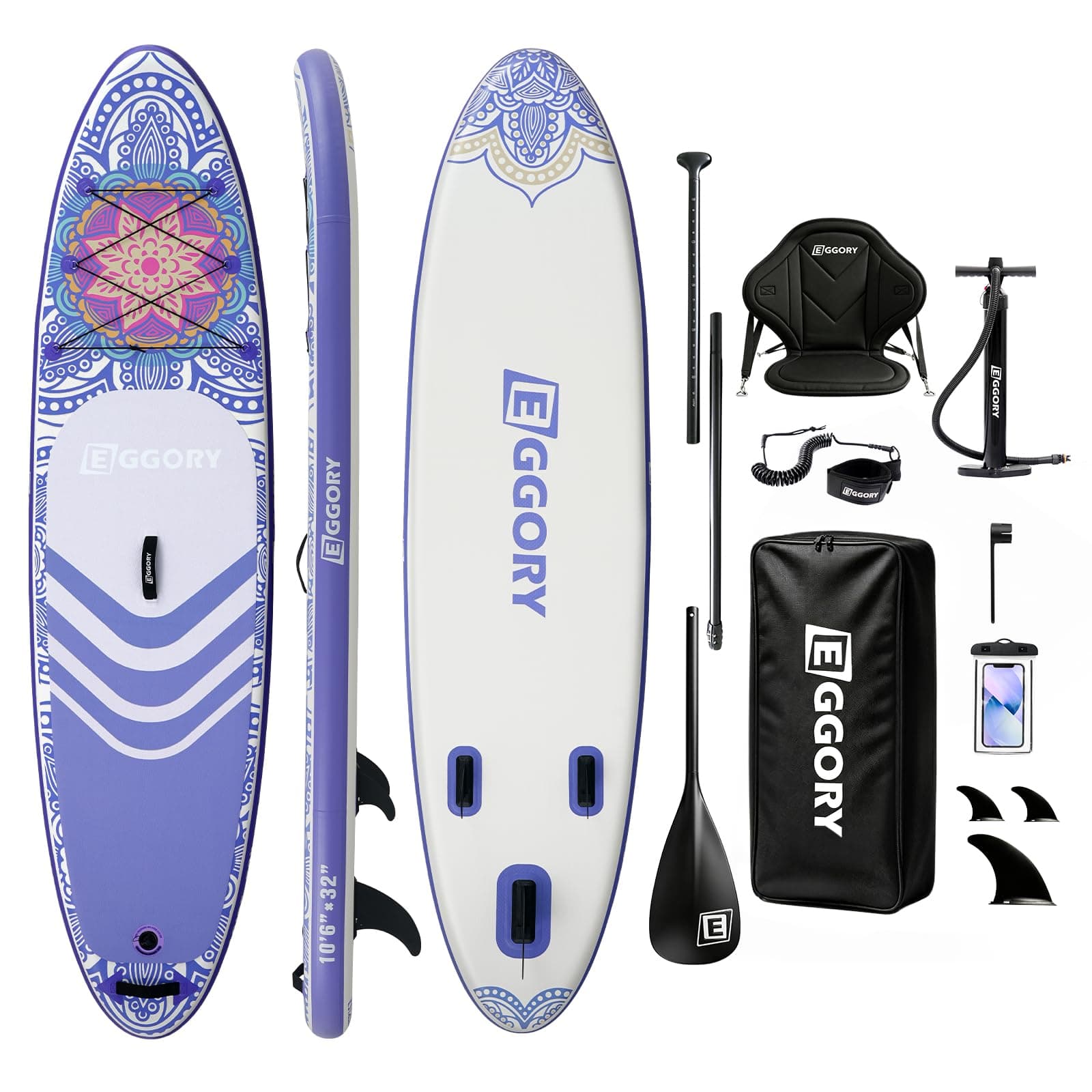 Stand Up Paddle Planche de Surf Gonflable Sup - Accessoires complets pour Planches de pagaie - Pompe à pagaie réglable - Sac à Dos de Voyage - Sangle d'épaule