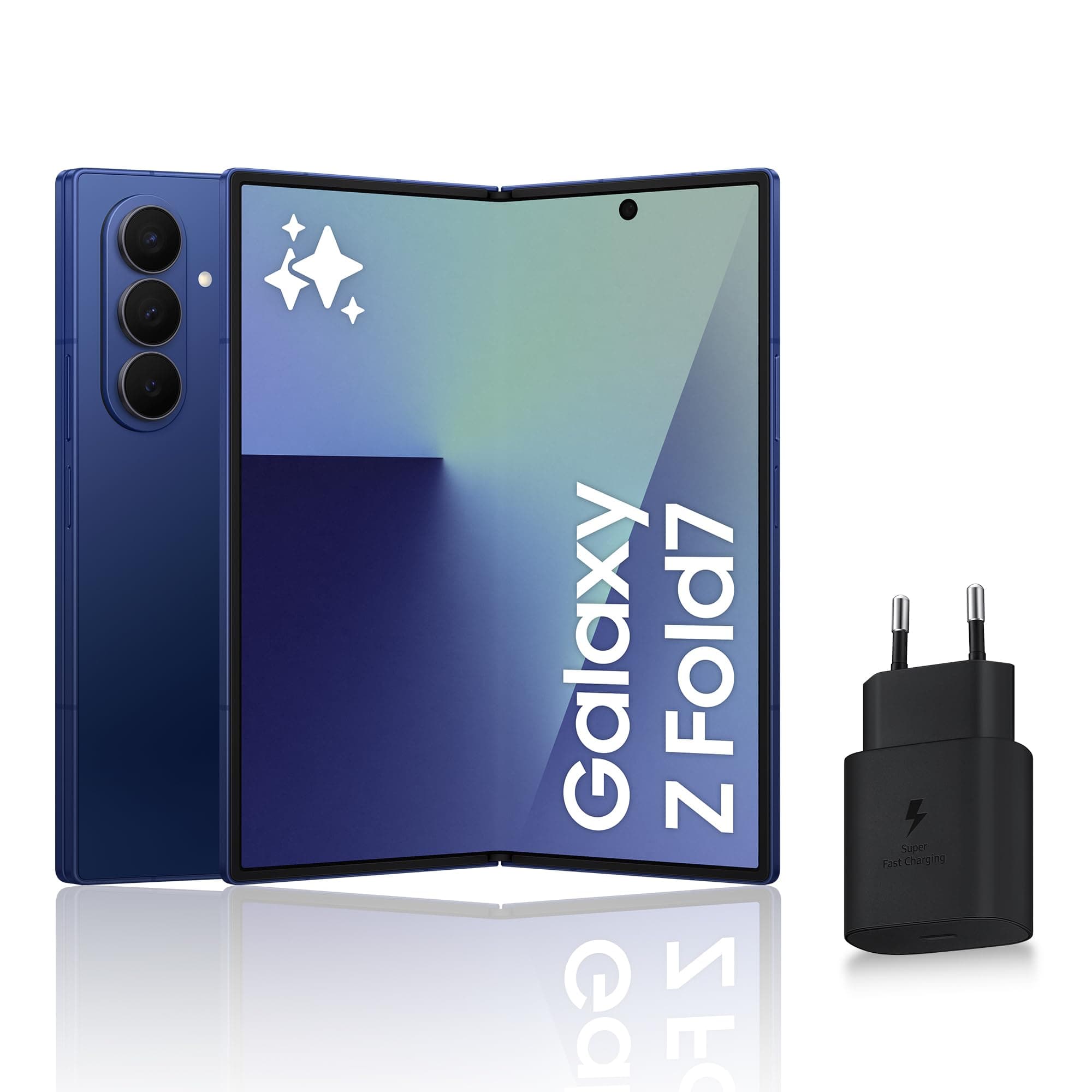 Samsung Galaxy Z Fold7, Smartphone Android 5G avec Galaxy AI, 512 Go, Chargeur Secteur Rapide 25W Inclus, Smartphone déverrouillé, Bleu Nuit, Version FR