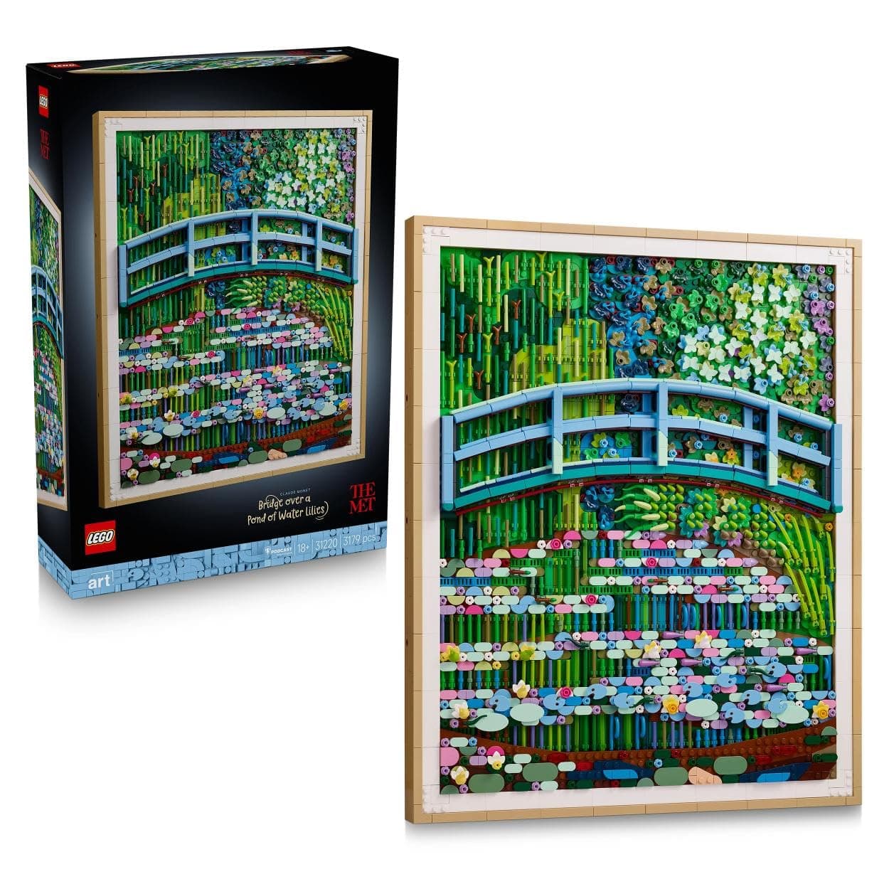 LEGO Art Claude Monet : Le Bassin aux Nymphéas, Harmonie Verte - Set de Construction pour Adulte - Décoration Murale 3D pour la Maison - Maquette de Tableau Impressionniste - Idée Cadeau DIY 31220