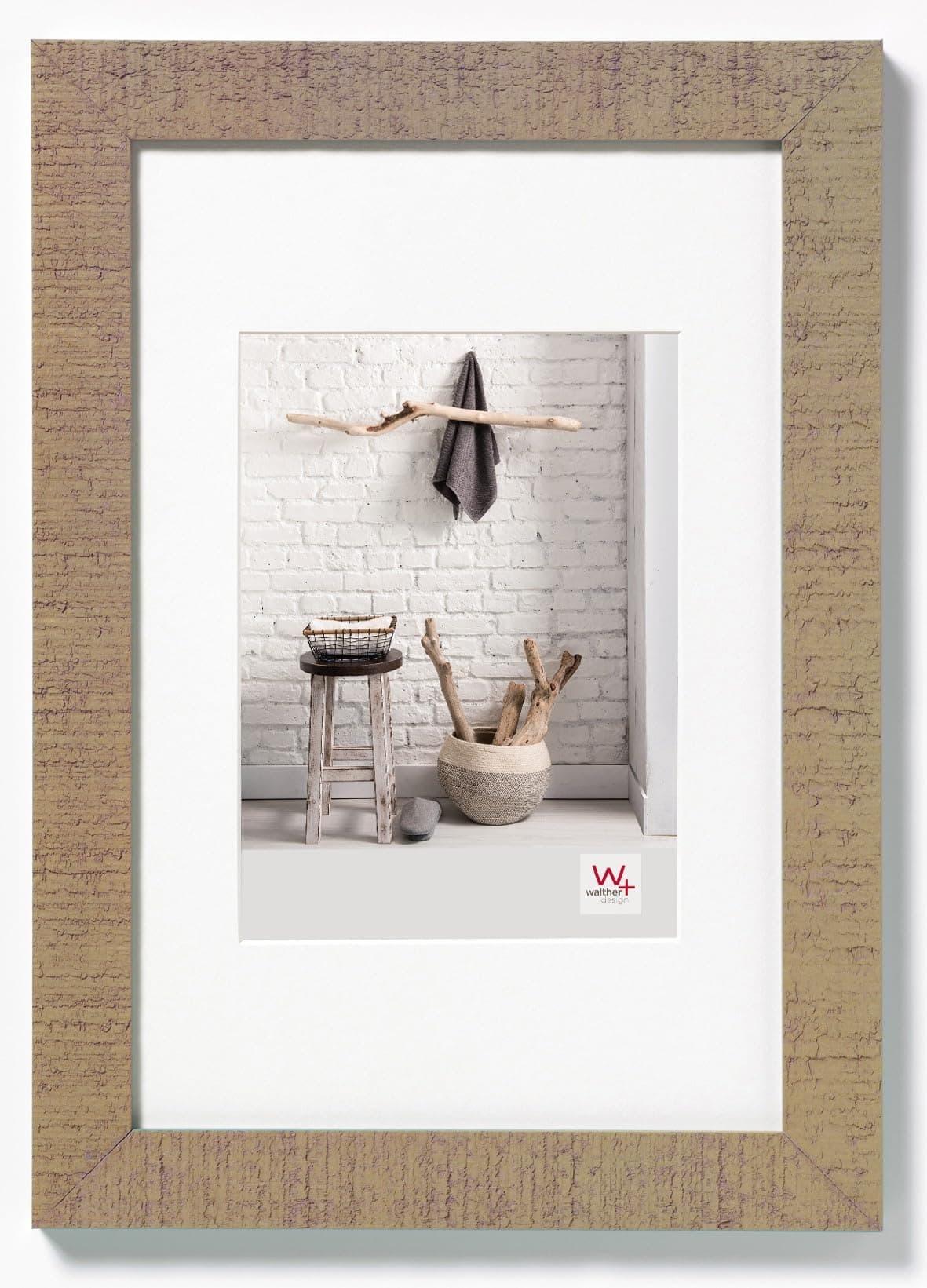 walther design Beige 24 x 30 cm con passe-partout, Cornice in Legno per la casa HO430C