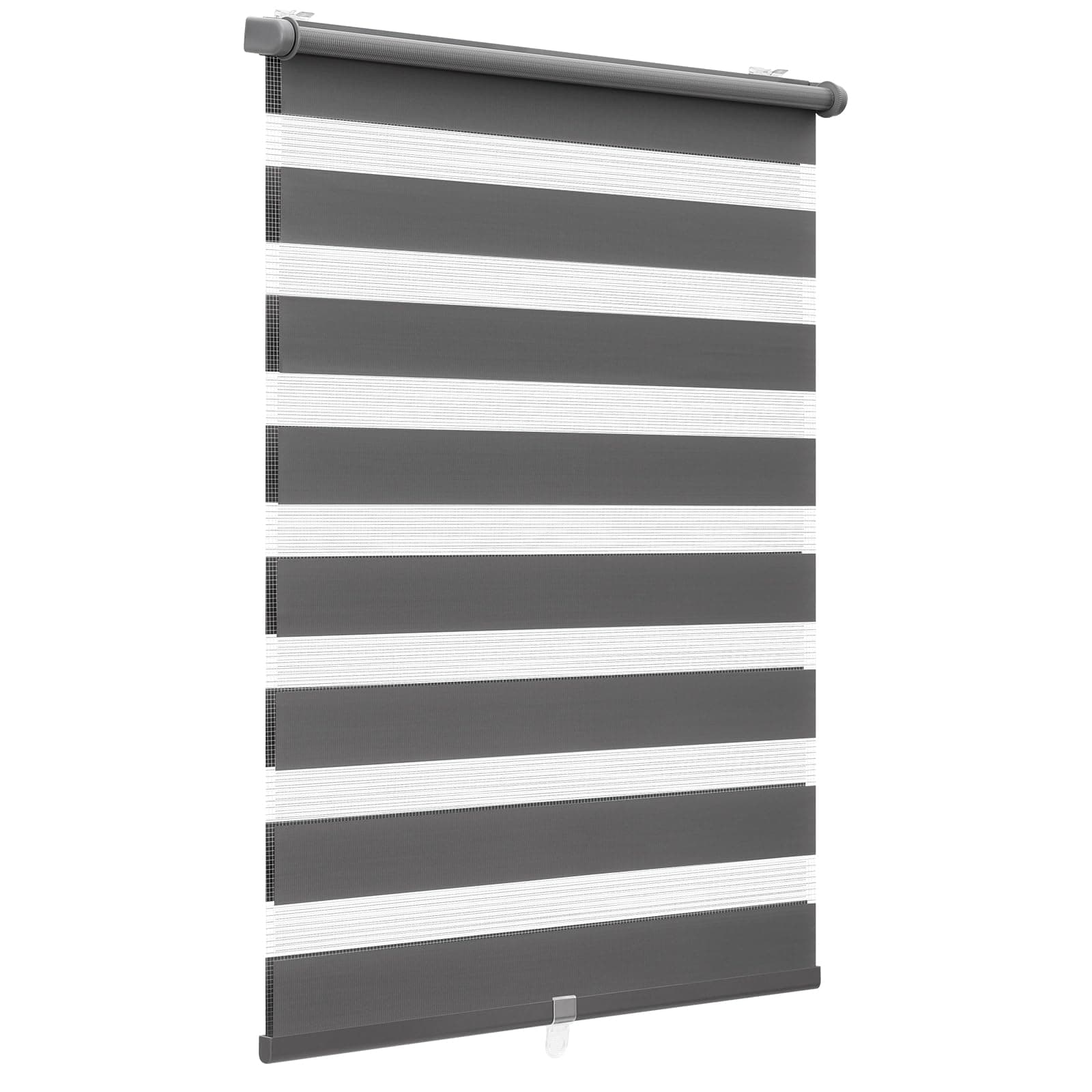 Sekey Doppelrollo Klemmfix ohne Bohren Doppelrollo Duo Rollo Schnurlos Rollo Faltrollo 80x210cm, Dunkelgrau