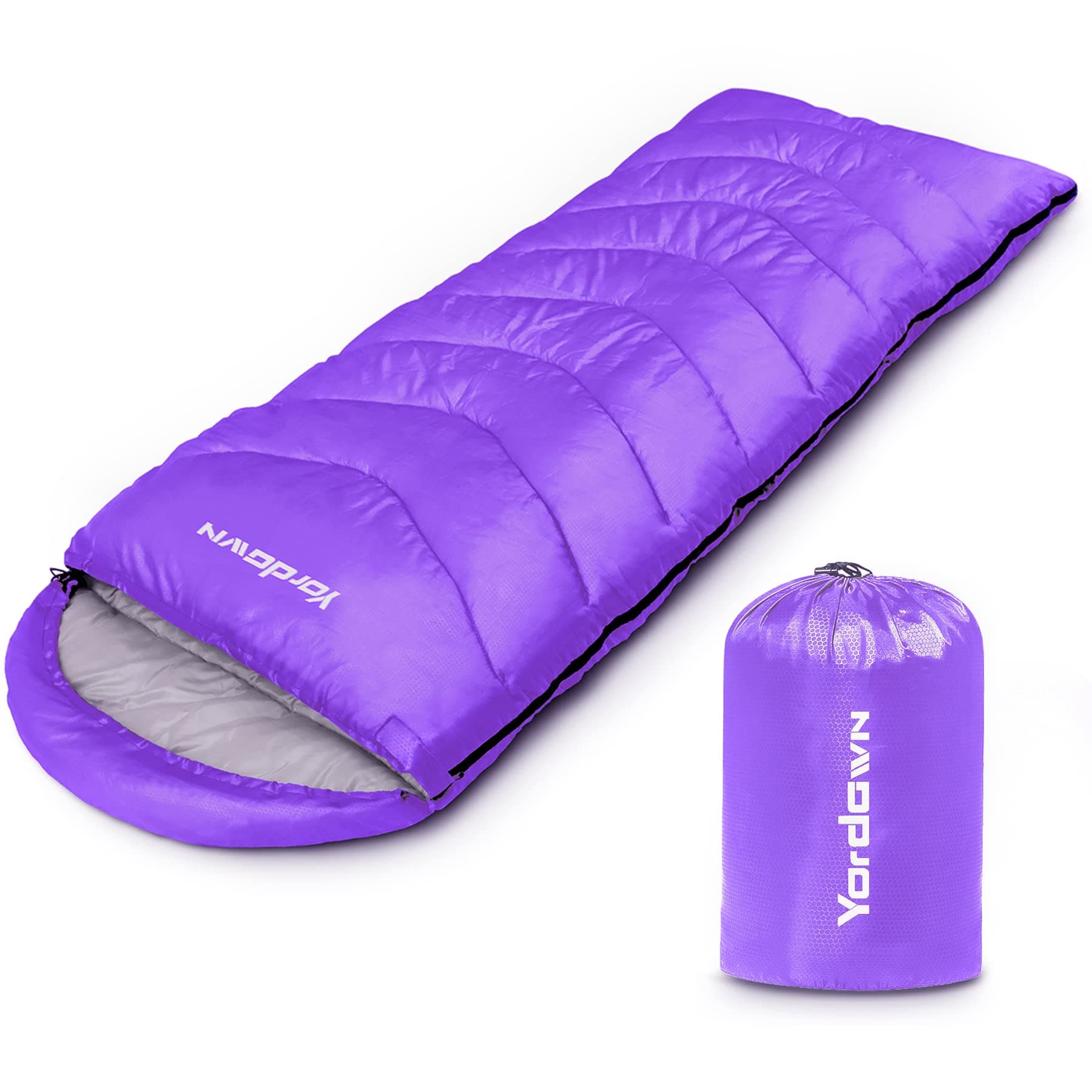 Yordawn Saco de Dormir Adulto Niños Ultraligero y Compacto, Saco Dormir Ligero Camping 4 Estaciones Sacos de Dormir Invierno Verano, Sleeping Bag Saco Cama Impermeable para Viajes Senderismo