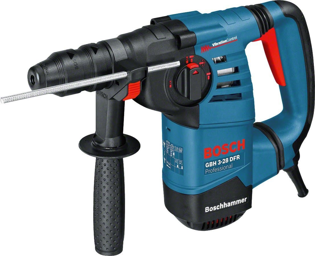 BOSCH Professional perforateur GBH 3-28 DFR (avec chiffon, mandrin automatique 13 mm, mandrin interchangeable SDS plus, poignée auxiliaire, tube de graisse, coffret)