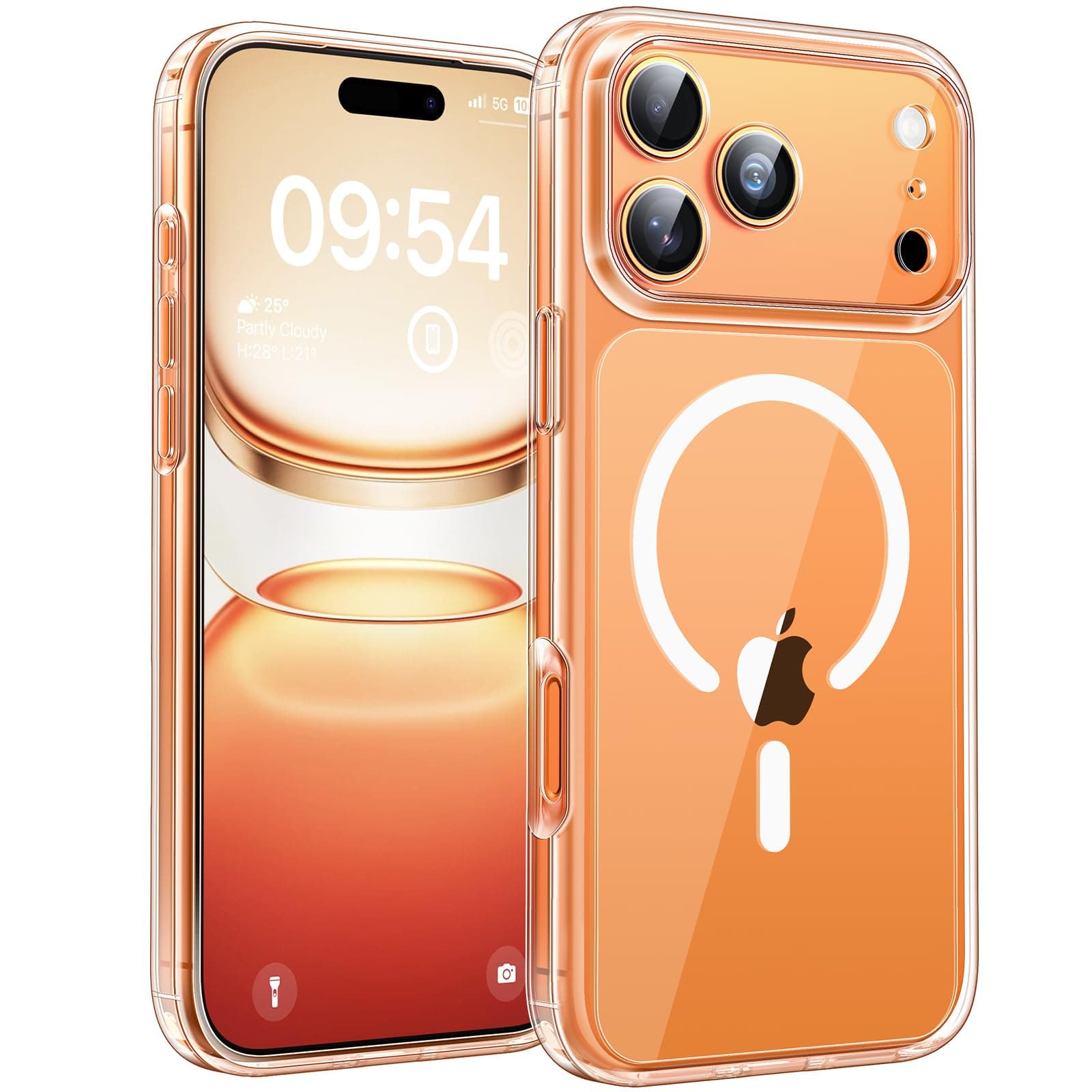 TOCOL Coque Magnétique pour iPhone 17 Pro Max 6,9 Pouces, Compatible avec MagSafe, Pas Facile à Jaunir, Protection de l'objectif améliorée, Fine Antichoc, Transparent