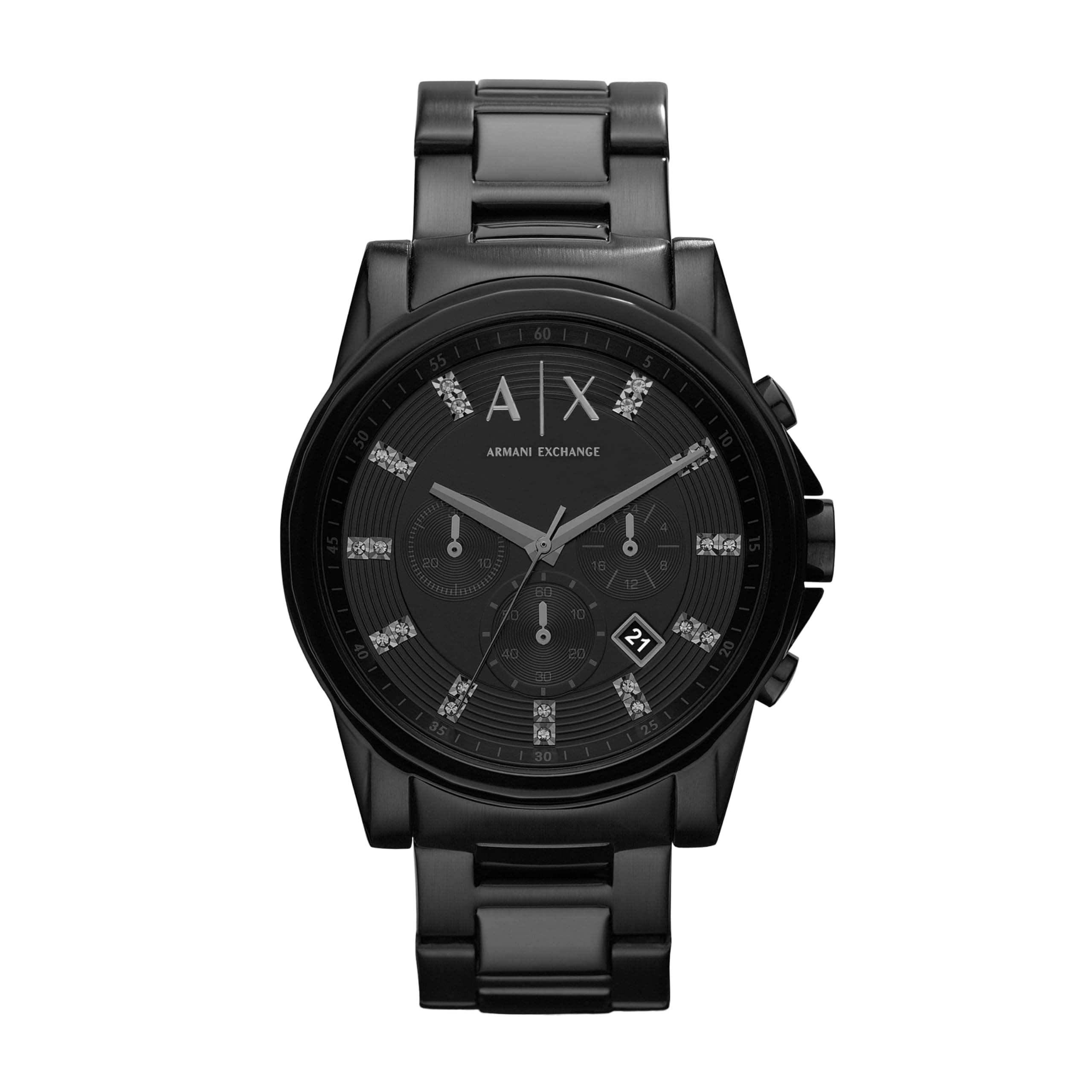 Armani Exchange Orologio da uomo, Movimento cronografico al quarzo e cassa da 45 mm con cinturino in acciaio
