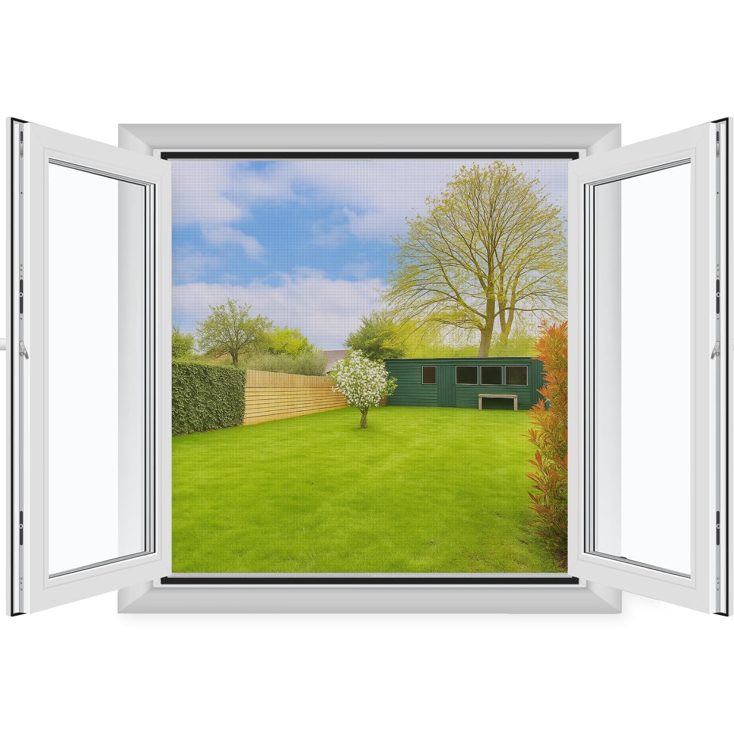 MYCARBON Moustiquaire Fenêtre Sans Perçage, Filet Anti-Insectes avec Bande Auto-Collante, Toile Moustiquaire Adhésive pour Fenêtre, Découpable à la Dimension Souhaitée (130 x 150cm, Noir)